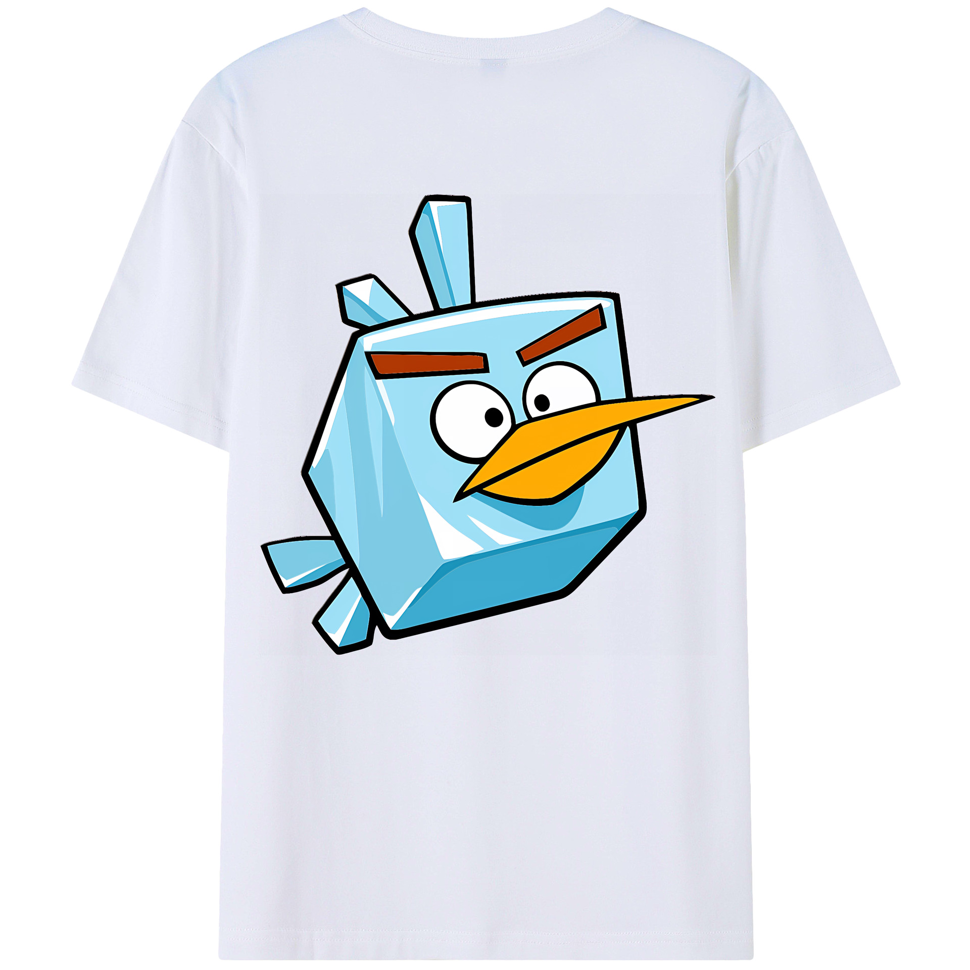 （画像用） Angry Birds アングリーバード 綿100％ メンズ半袖Tシャツ（バックプリント） 通気性