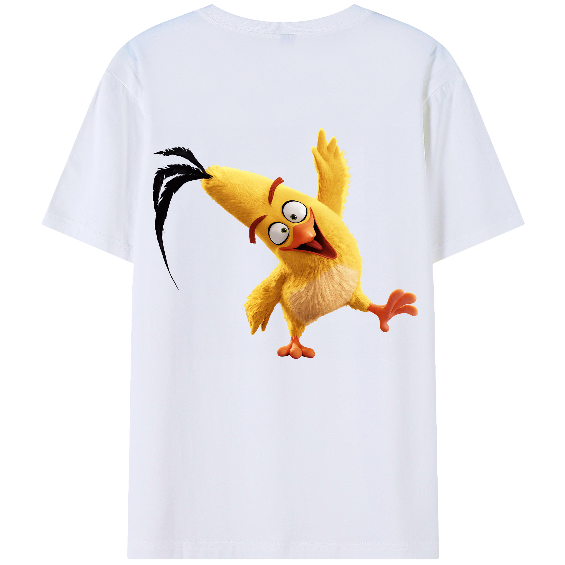 （画像用） Angry Birds アングリーバード 綿100％ メンズ半袖Tシャツ（バックプリント） 通気性