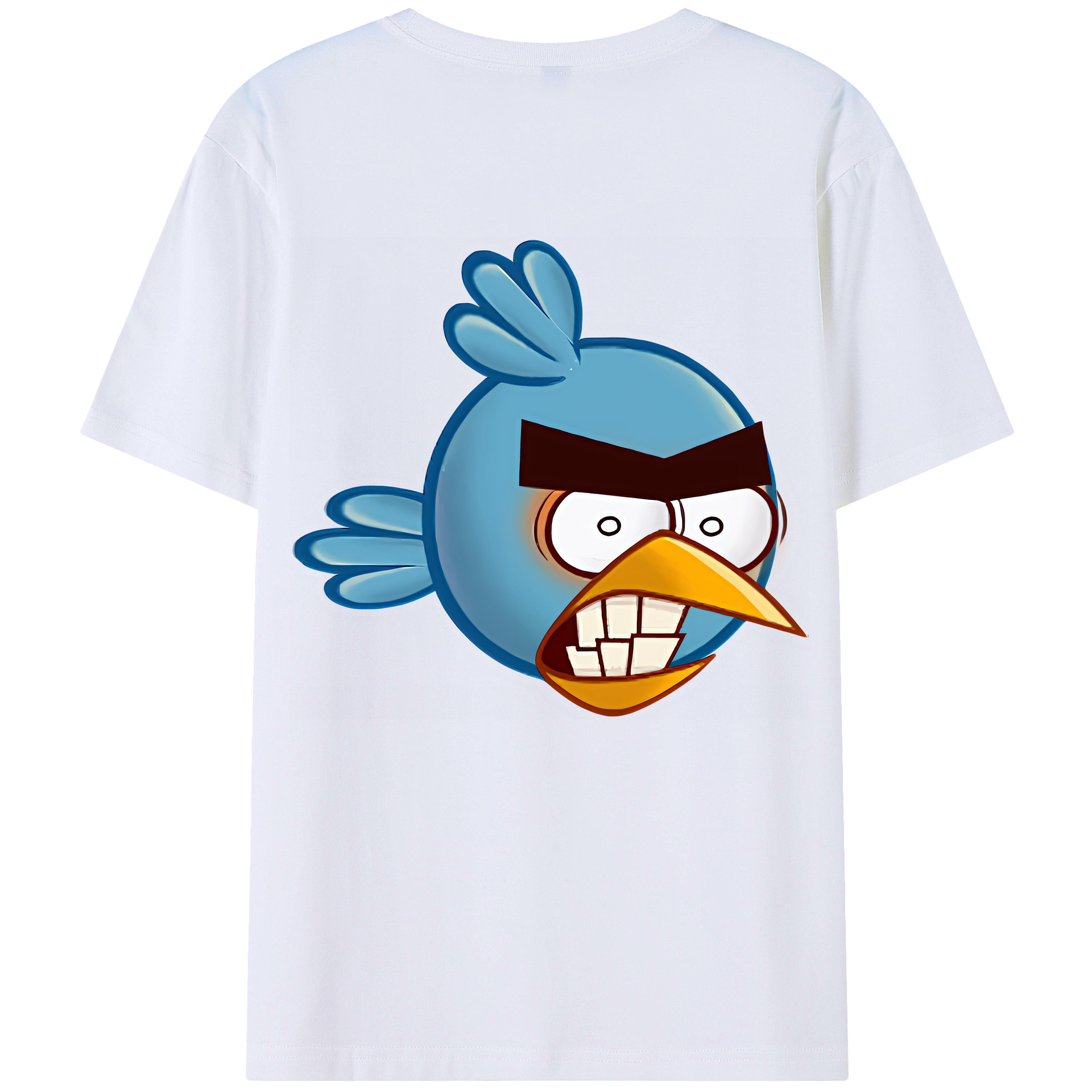 （画像用） Angry Birds アングリーバード 綿100％ メンズ半袖Tシャツ（バックプリント） 通気性