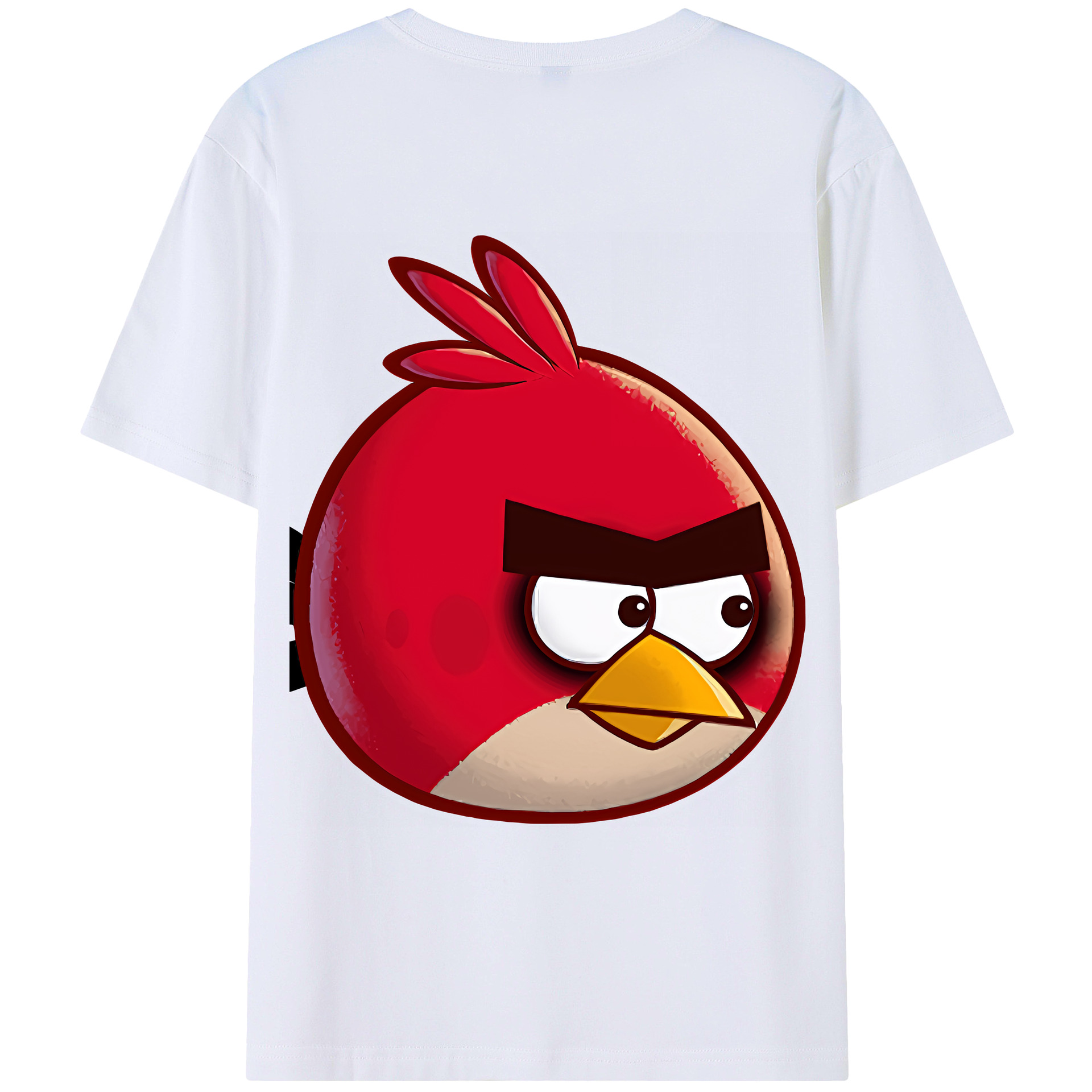 （画像用） Angry Birds アングリーバード 綿100％ メンズ半袖Tシャツ（バックプリント） 通気性