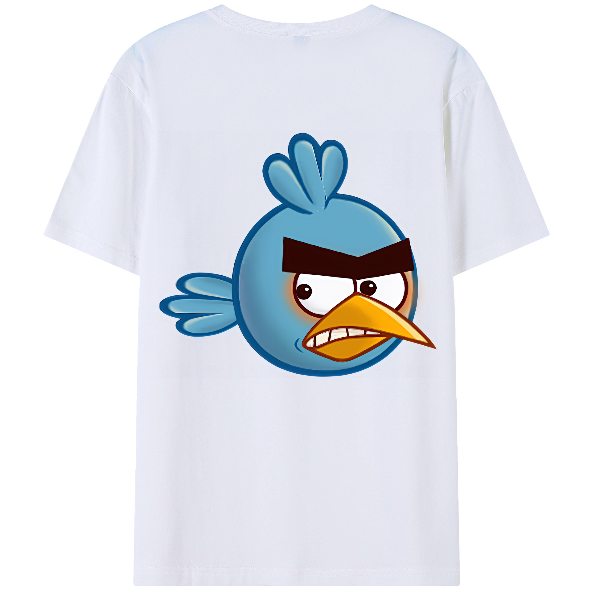 （画像用） Angry Birds アングリーバード 綿100％ メンズ半袖Tシャツ（バックプリント） 通気性
