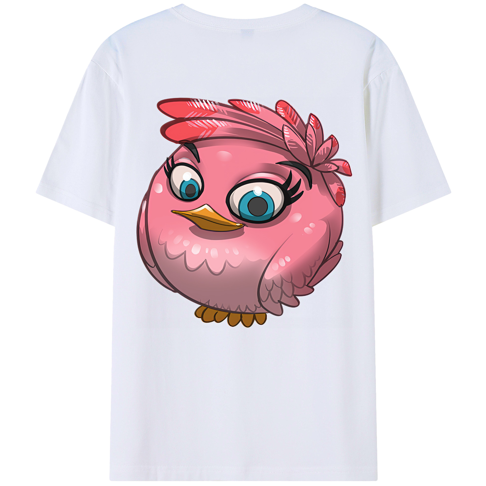 （画像用） Angry Birds アングリーバード 綿100％ メンズ半袖Tシャツ（バックプリント） 通気性