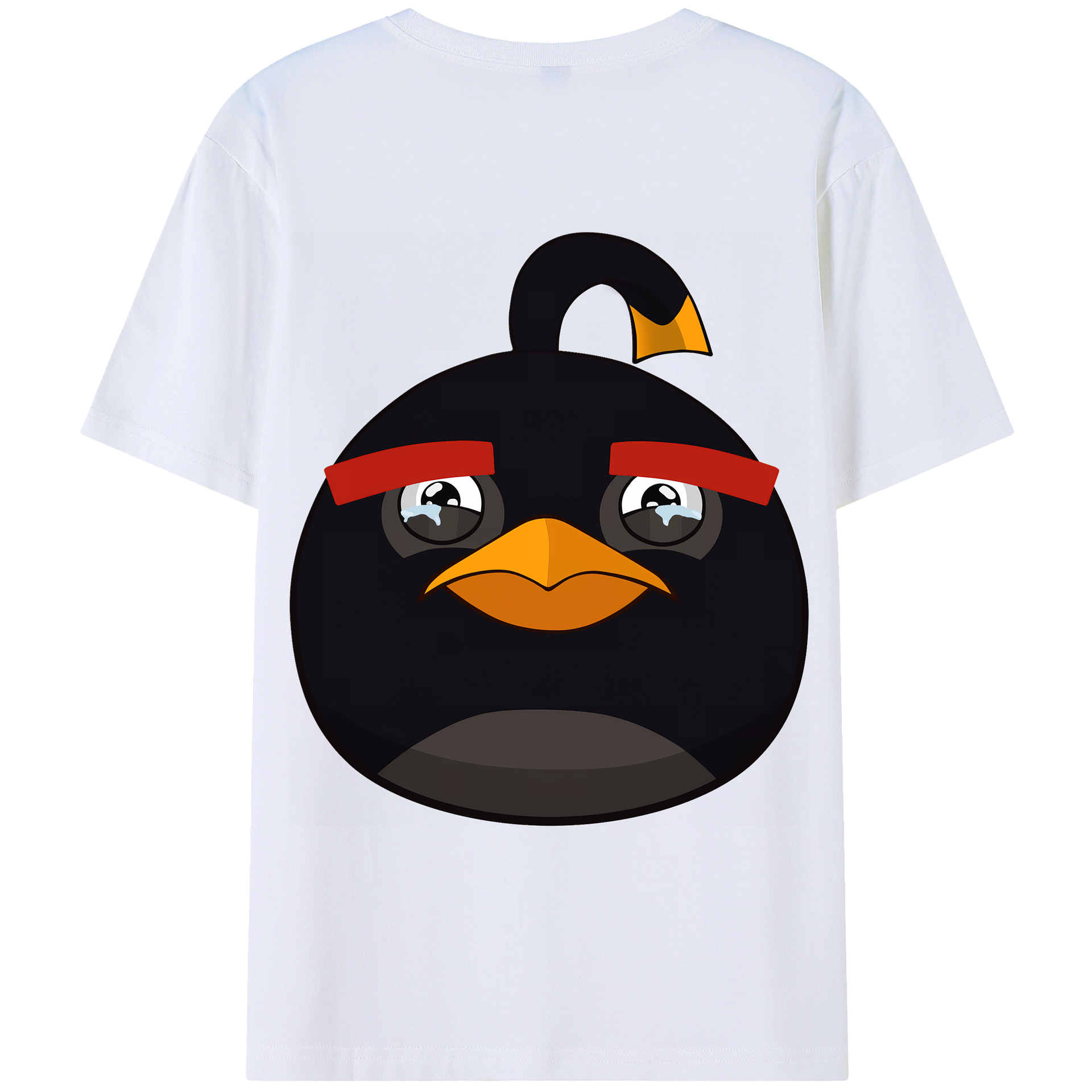 （画像用） Angry Birds アングリーバード 綿100％ メンズ半袖Tシャツ（バックプリント） 通気性