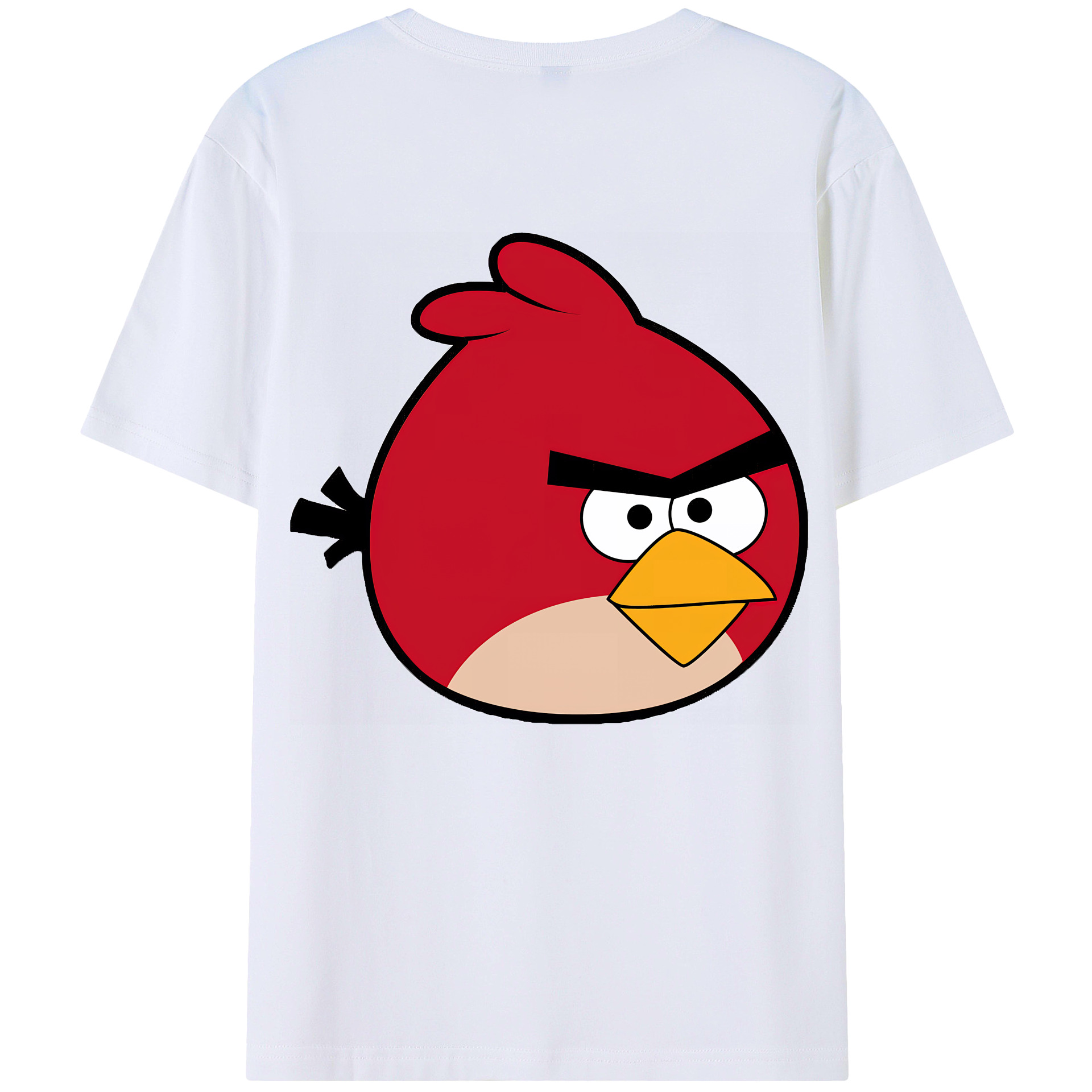 （画像用） Angry Birds アングリーバード 綿100％ メンズ半袖Tシャツ（バックプリント） 通気性