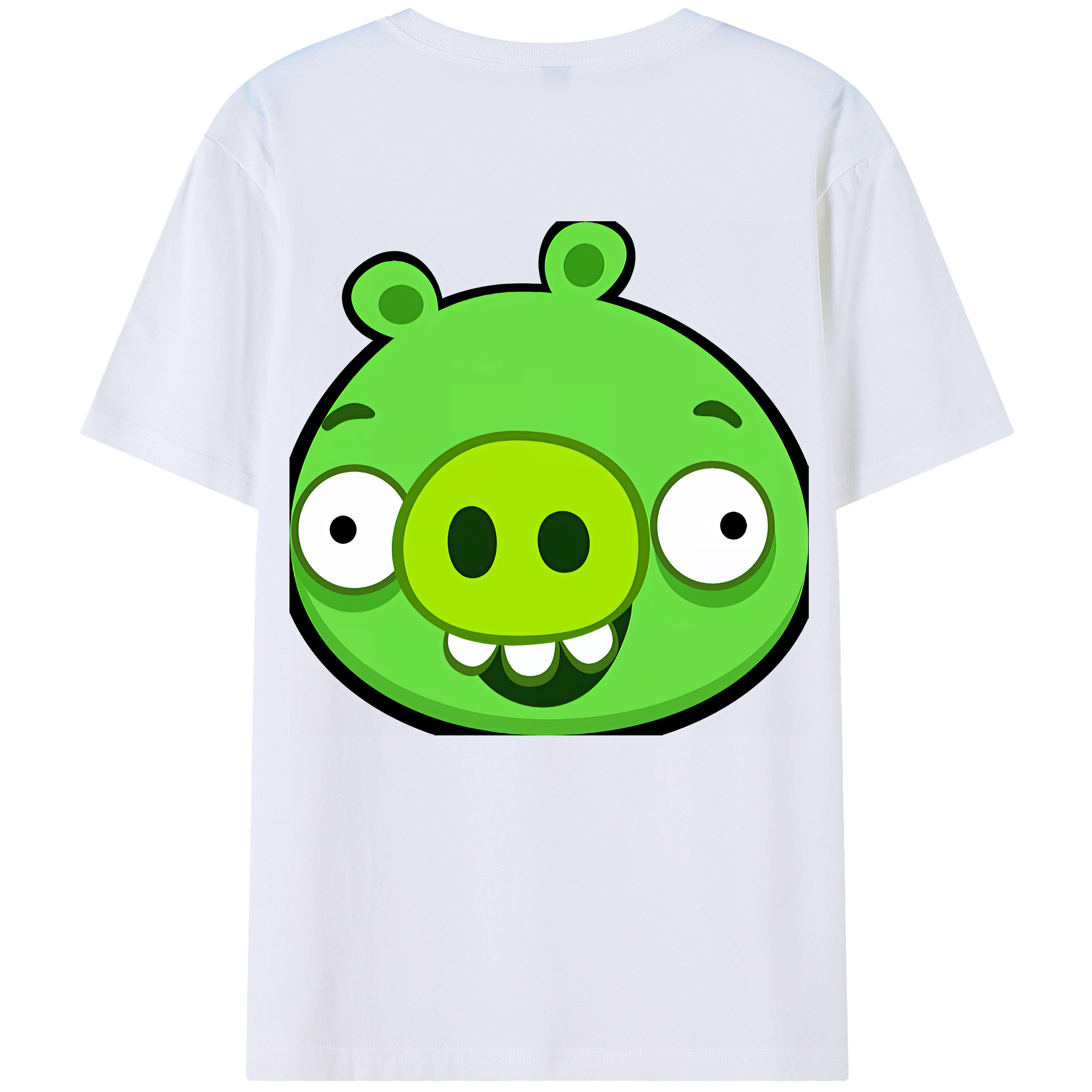 （画像用） Angry Birds アングリーバード 綿100％ メンズ半袖Tシャツ（バックプリント） 通気性