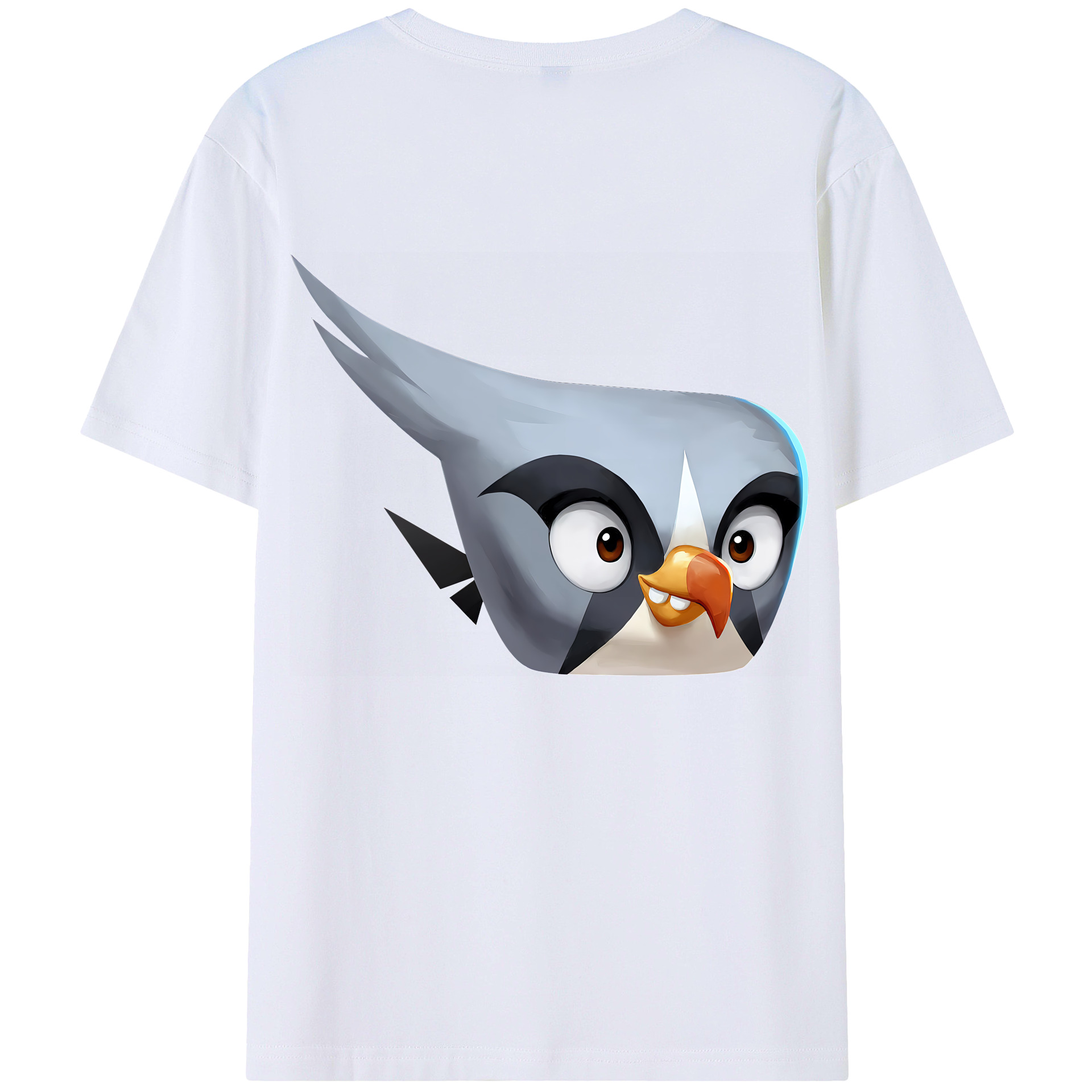 （画像用） Angry Birds アングリーバード 綿100％ メンズ半袖Tシャツ（バックプリント） 通気性