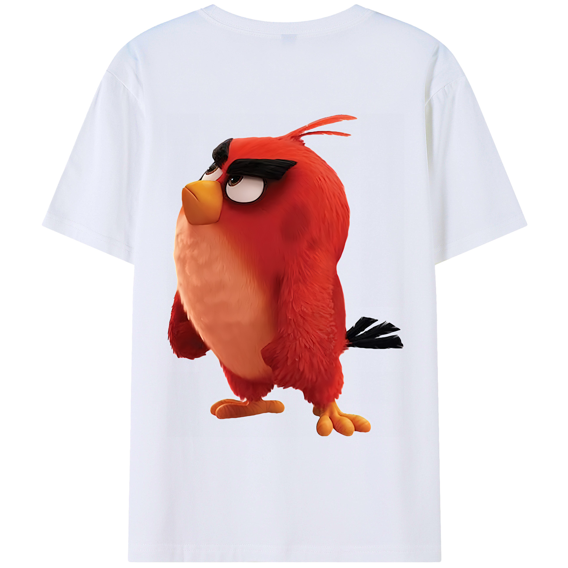 （画像用） Angry Birds アングリーバード 綿100％ メンズ半袖Tシャツ（バックプリント） 通気性