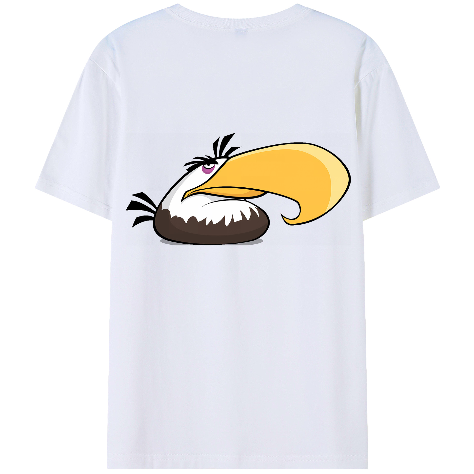 （画像用） Angry Birds アングリーバード 綿100％ メンズ半袖Tシャツ（バックプリント） 通気性