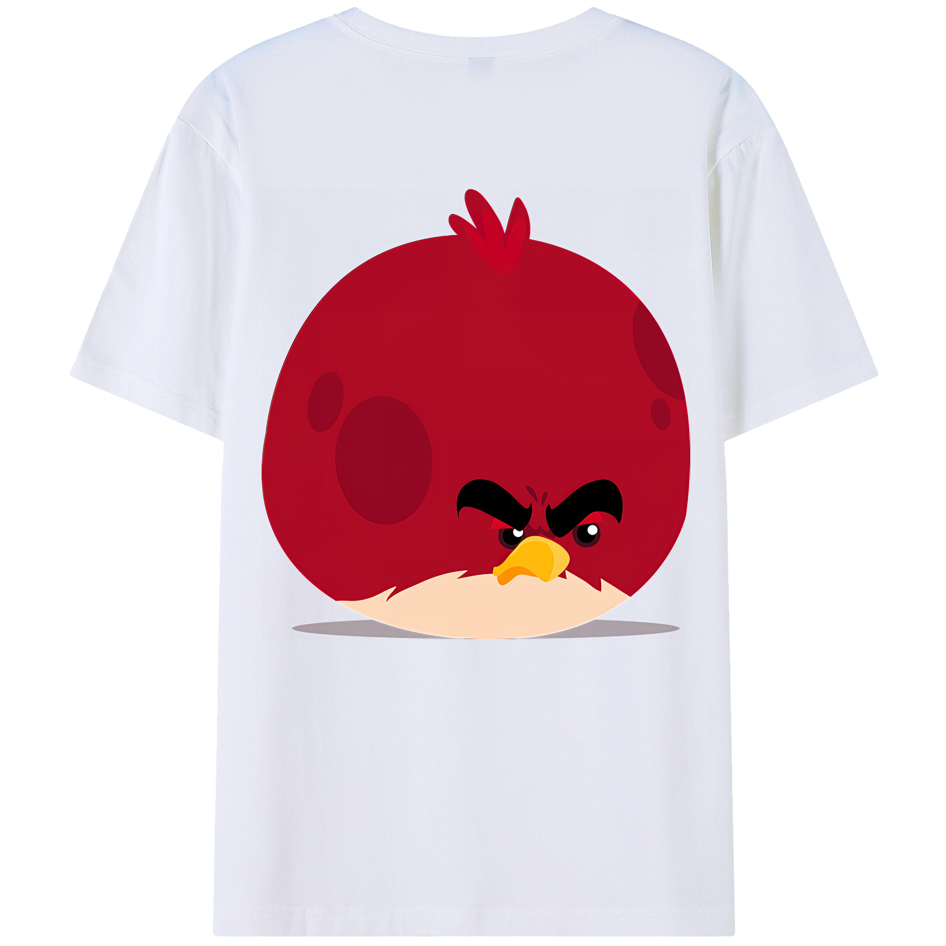 （画像用） Angry Birds アングリーバード 綿100％ メンズ半袖Tシャツ（バックプリント） 通気性