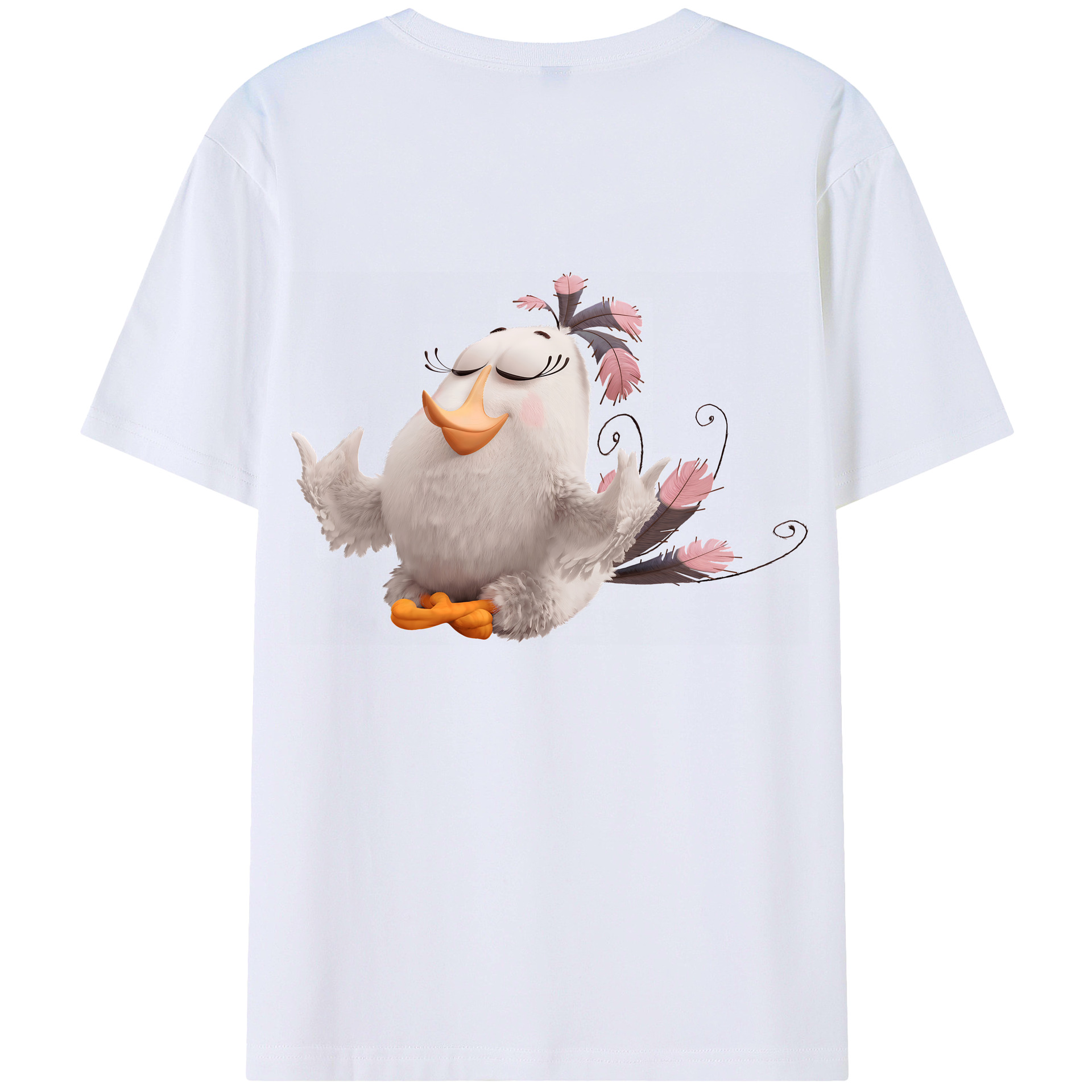 （画像用） Angry Birds アングリーバード 綿100％ メンズ半袖Tシャツ（バックプリント） 通気性