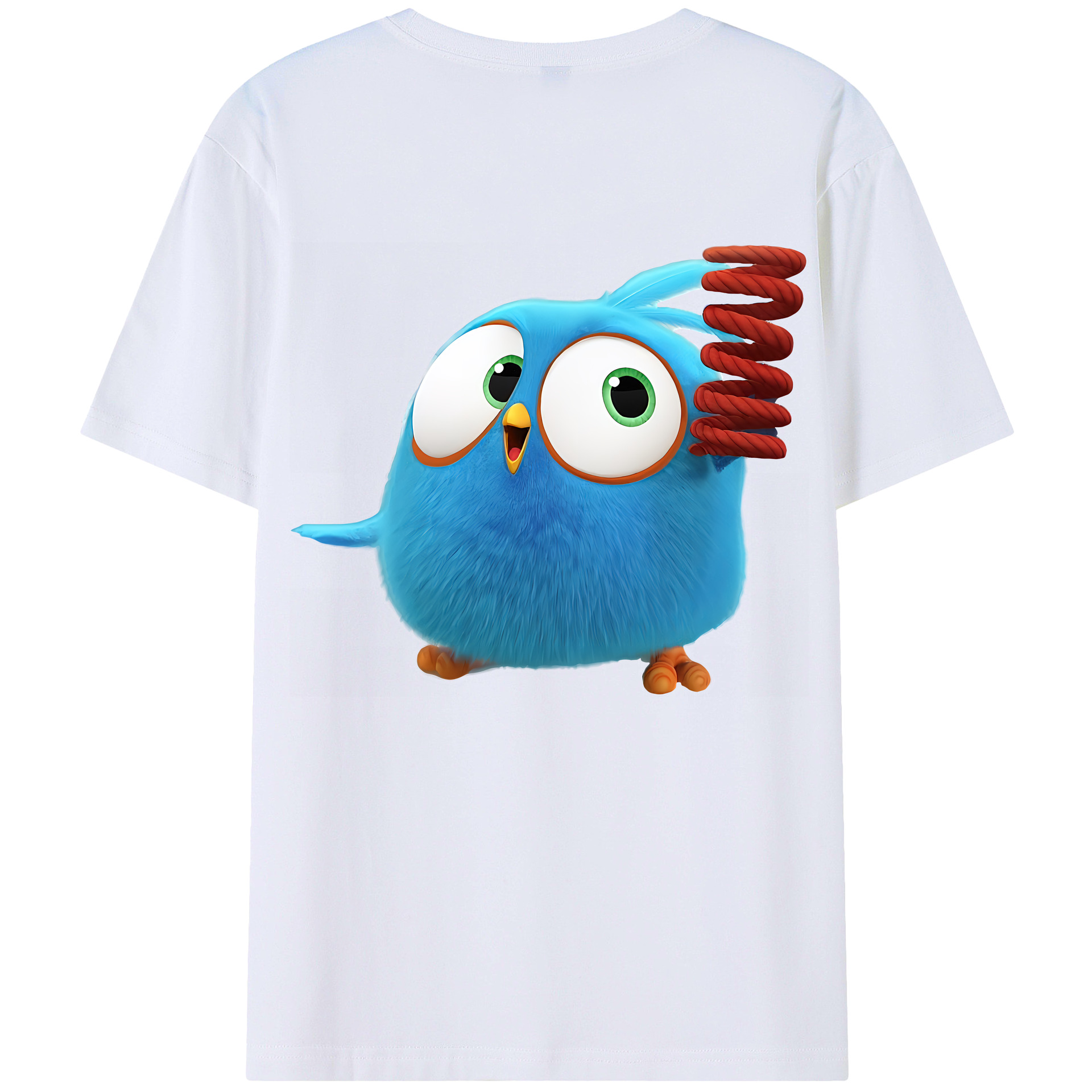 （画像用） Angry Birds アングリーバード 綿100％ メンズ半袖Tシャツ（バックプリント） 通気性