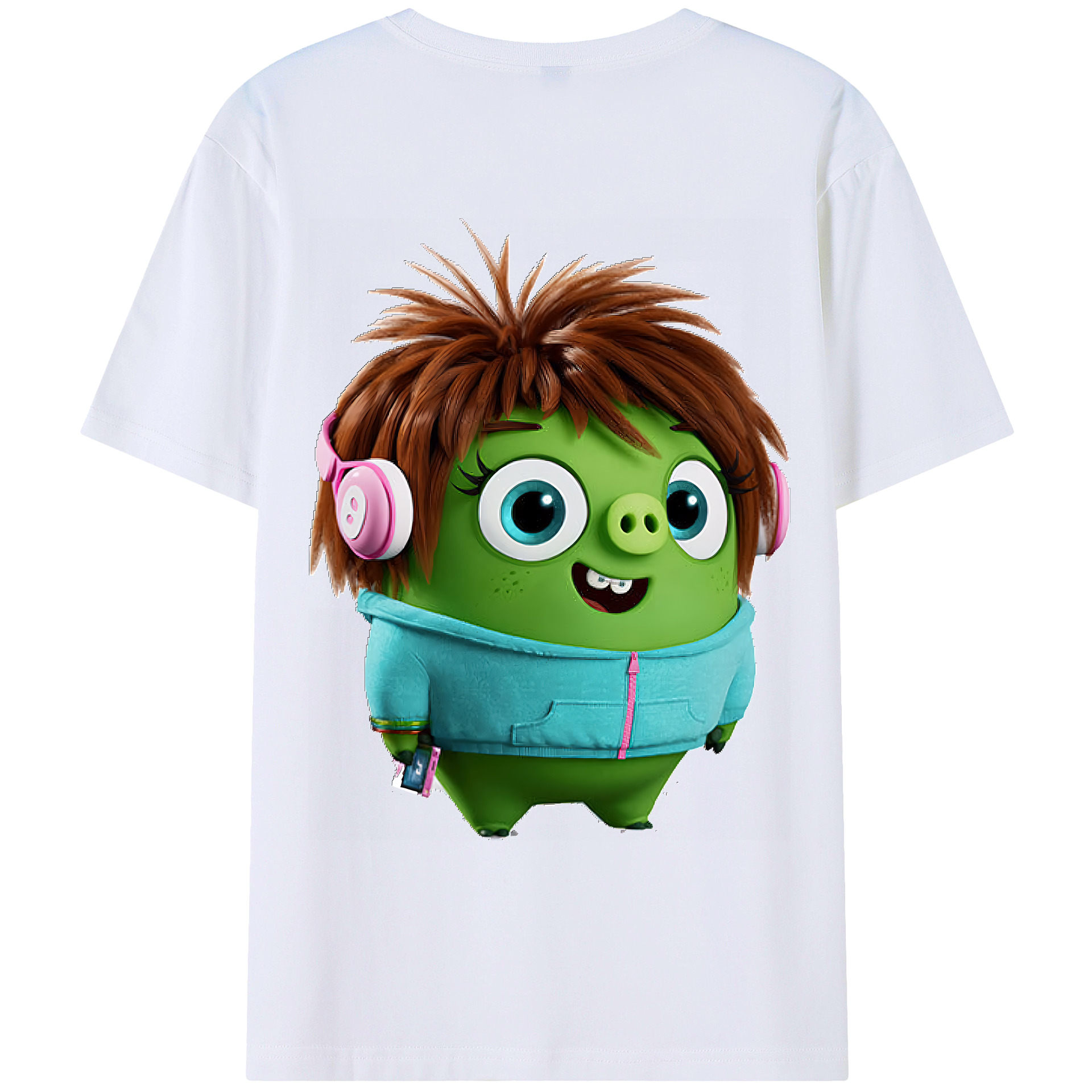 （画像用） Angry Birds アングリーバード 綿100％ メンズ半袖Tシャツ（バックプリント） 通気性