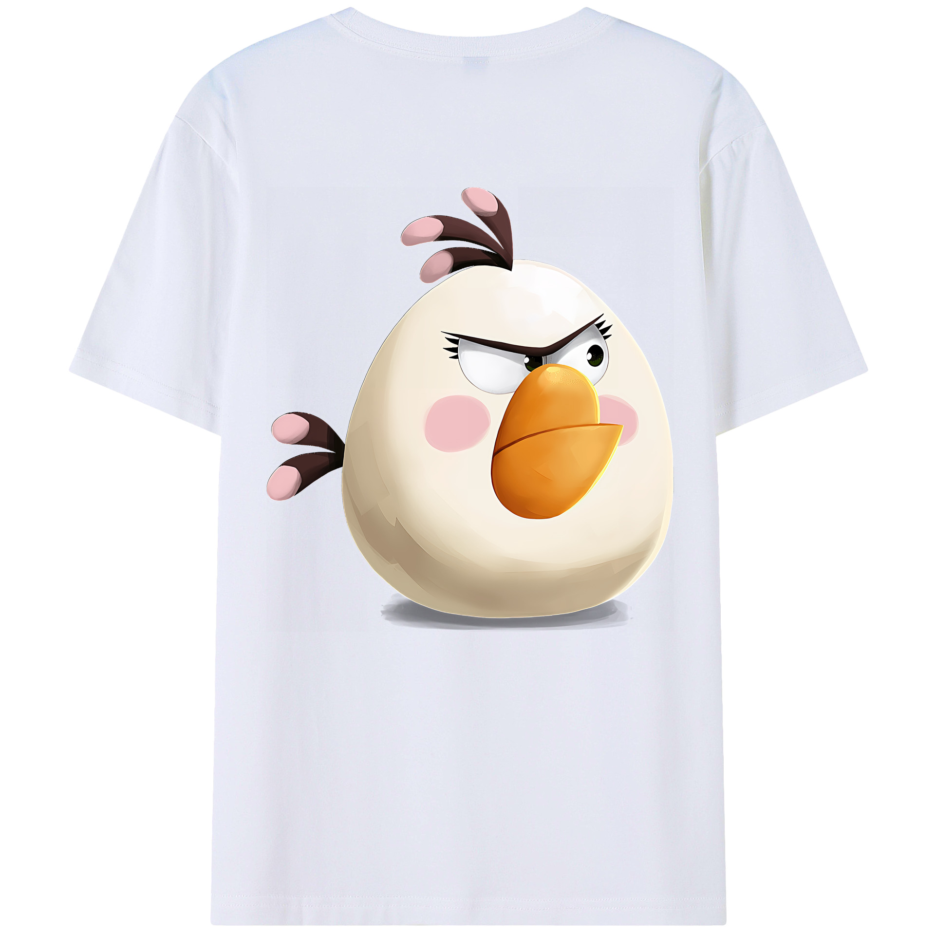 （画像用） Angry Birds アングリーバード 綿100％ メンズ半袖Tシャツ（バックプリント） 通気性
