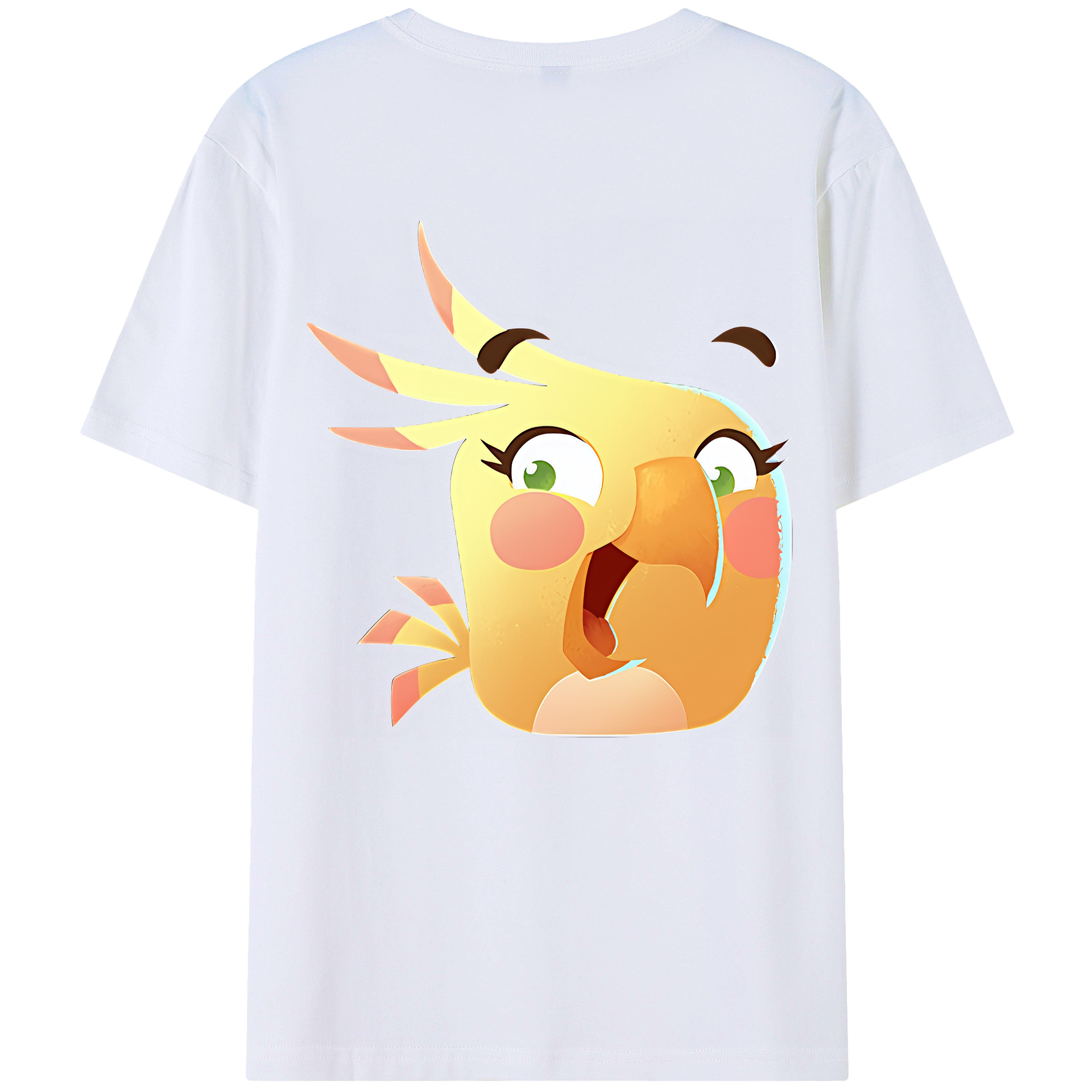 （画像用） Angry Birds アングリーバード 綿100％ メンズ半袖Tシャツ（バックプリント） 通気性