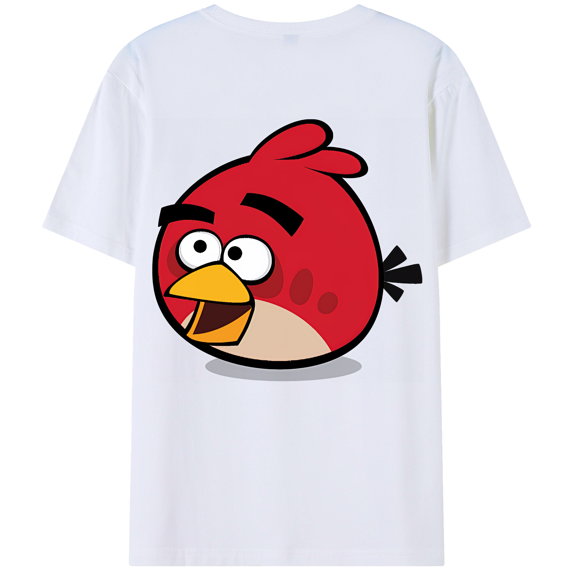 （画像用） Angry Birds アングリーバード 綿100％ メンズ半袖Tシャツ（バックプリント） 通気性