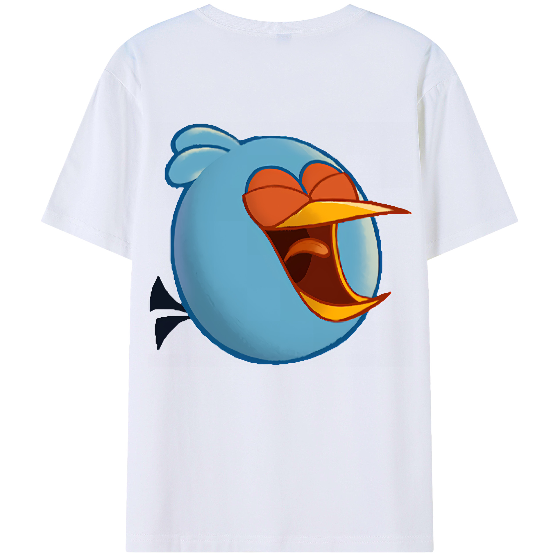 （画像用） Angry Birds アングリーバード 綿100％ メンズ半袖Tシャツ（バックプリント） 通気性