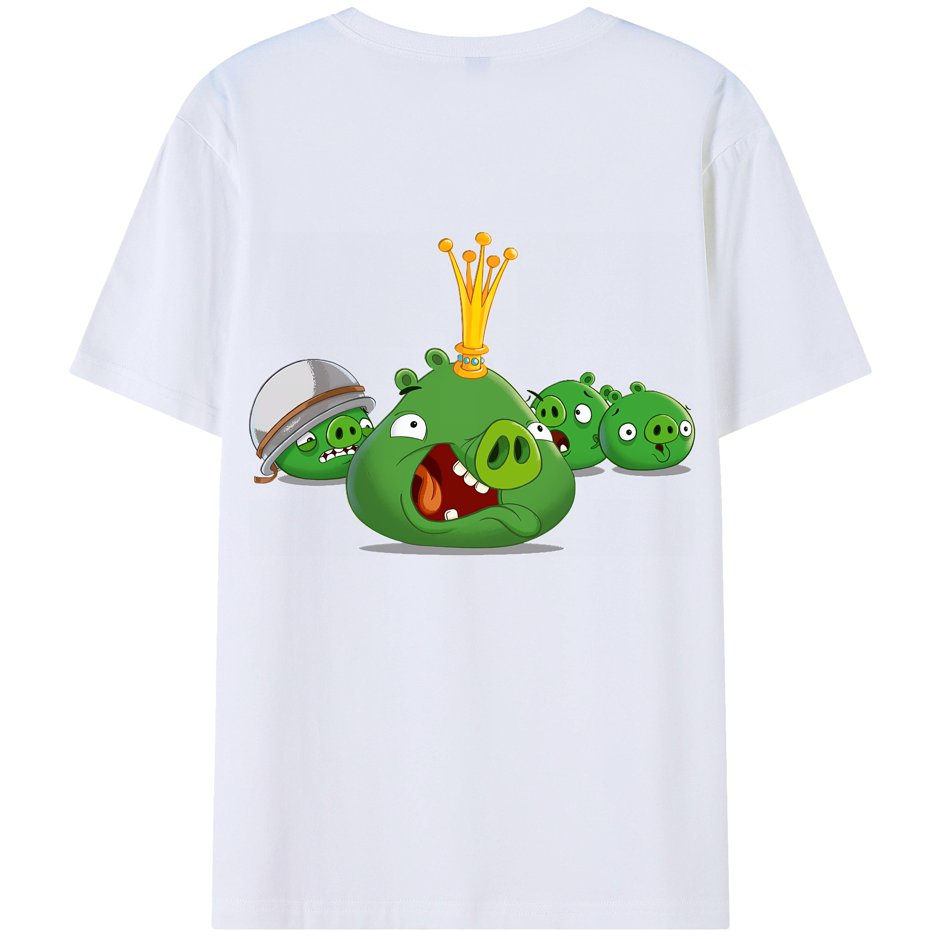 （画像用） Angry Birds アングリーバード 綿100％ メンズ半袖Tシャツ（バックプリント） 通気性