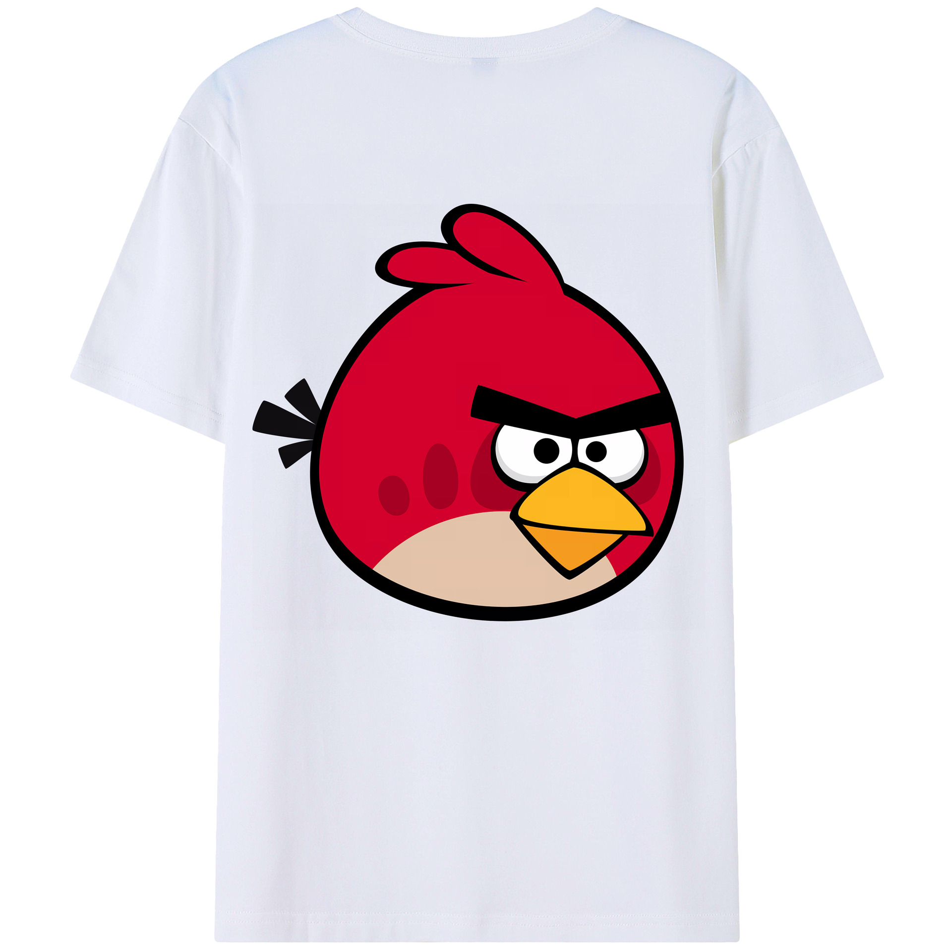（画像用） Angry Birds アングリーバード 綿100％ メンズ半袖Tシャツ（バックプリント） 通気性