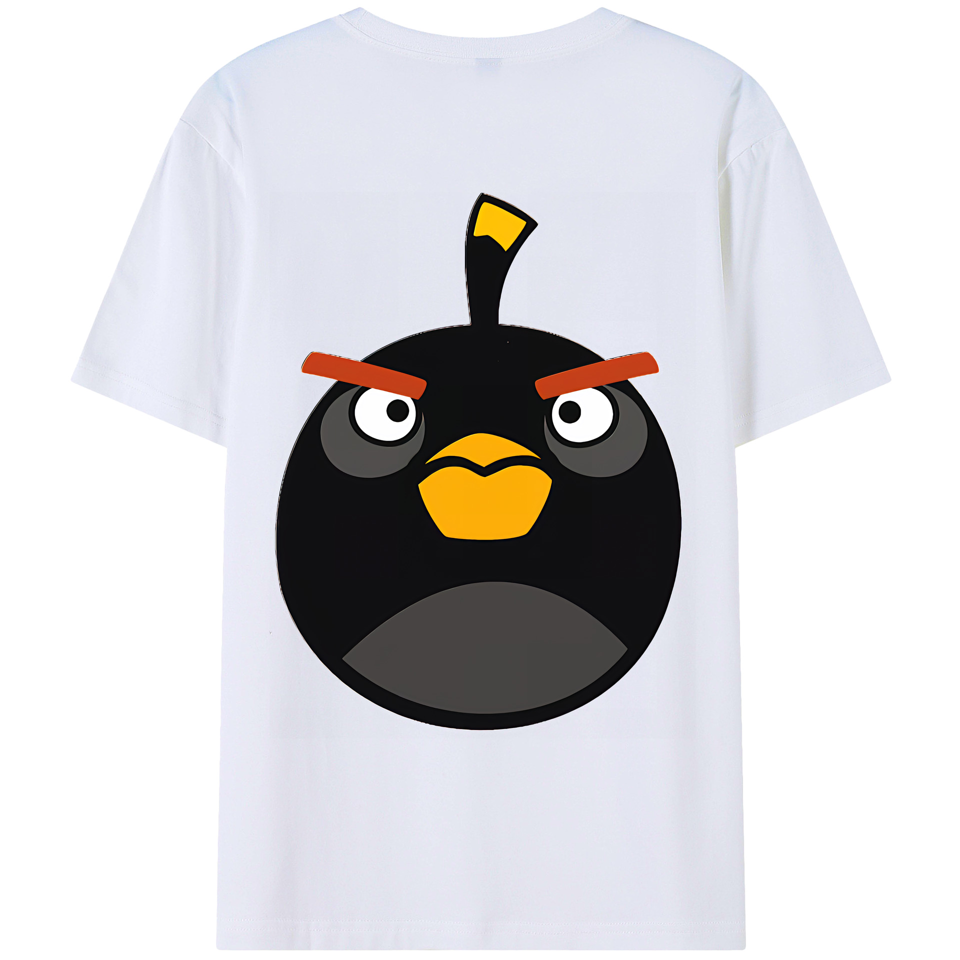 （画像用） Angry Birds アングリーバード 綿100％ メンズ半袖Tシャツ（バックプリント） 通気性