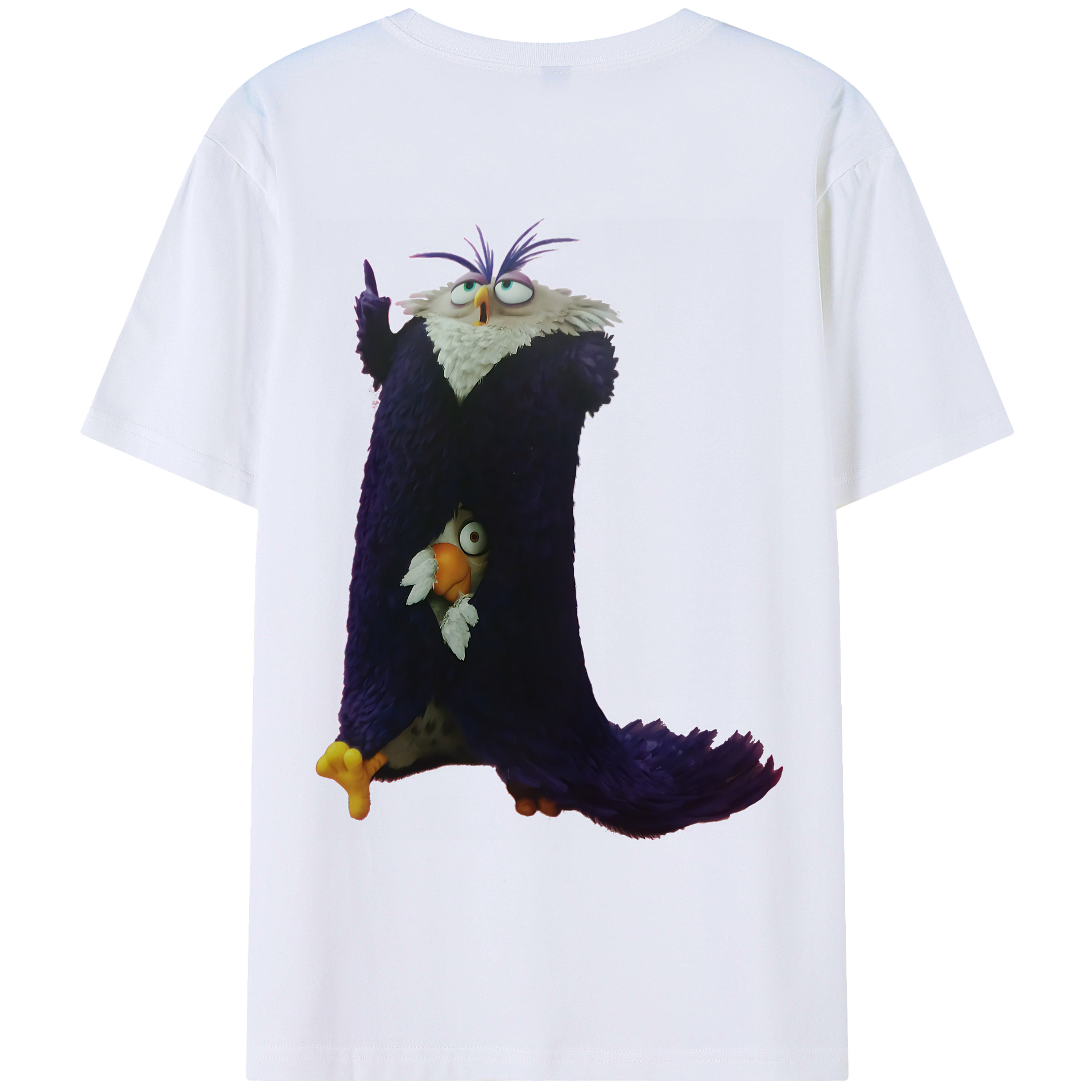（画像用） Angry Birds アングリーバード 綿100％ メンズ半袖Tシャツ（バックプリント） 通気性