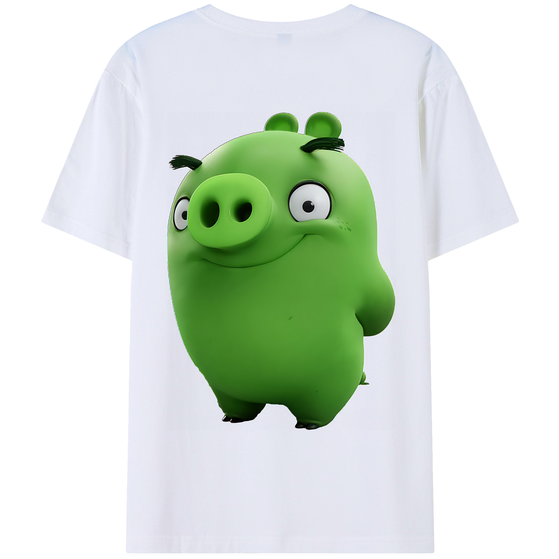 （画像用） Angry Birds アングリーバード 綿100％ メンズ半袖Tシャツ（バックプリント） 通気性