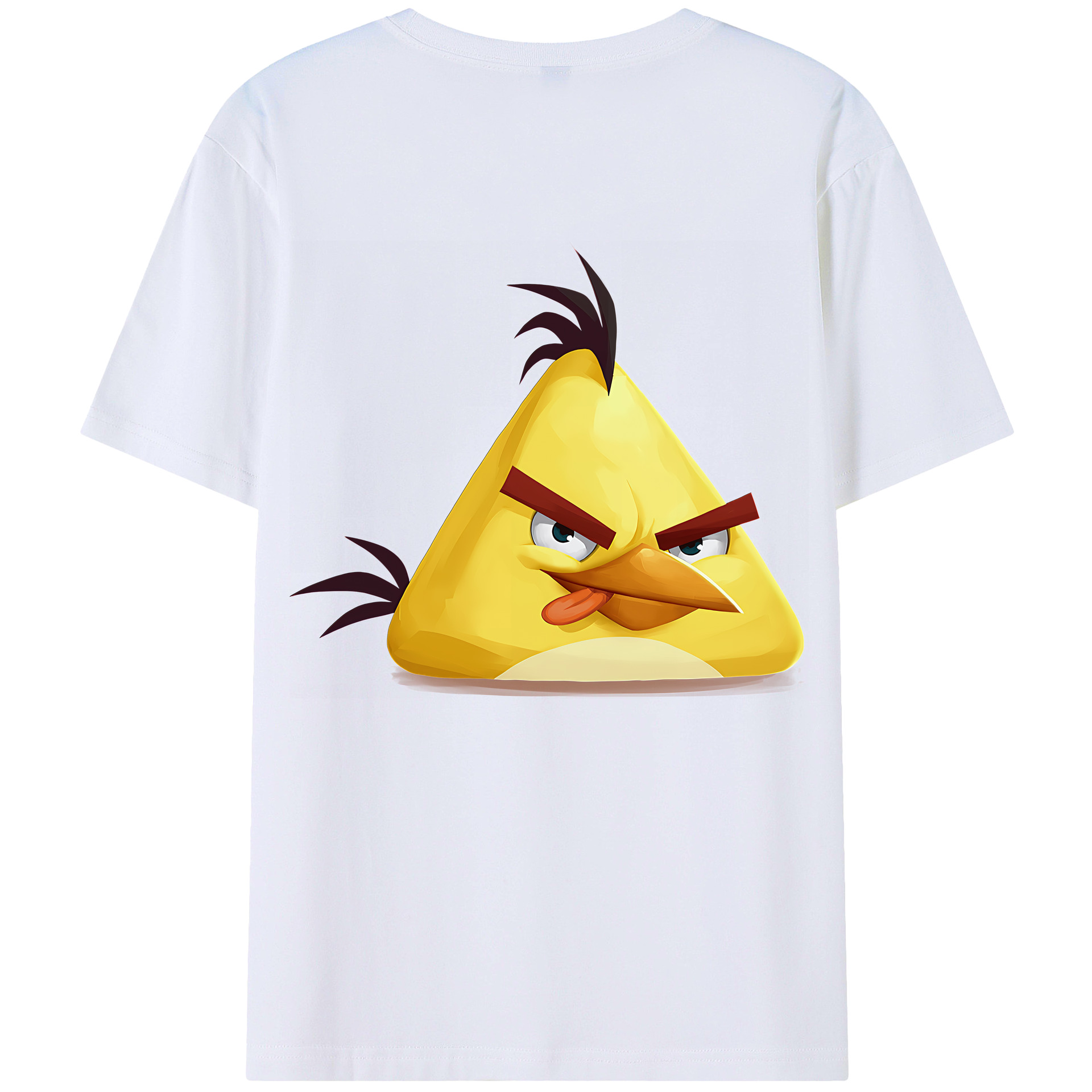 （画像用） Angry Birds アングリーバード 綿100％ メンズ半袖Tシャツ（バックプリント） 通気性