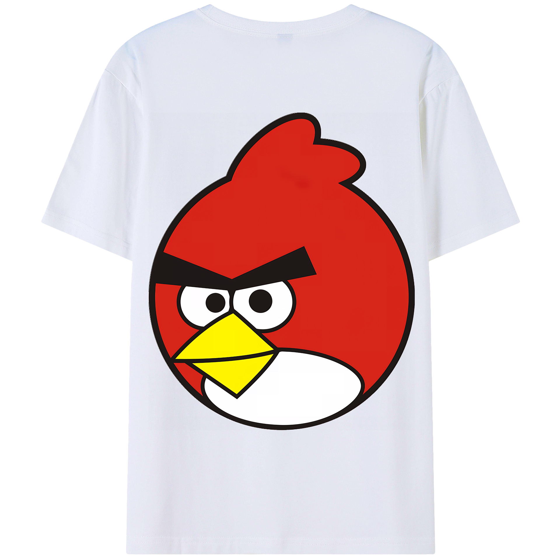 （画像用） Angry Birds アングリーバード 綿100％ メンズ半袖Tシャツ（バックプリント） 通気性