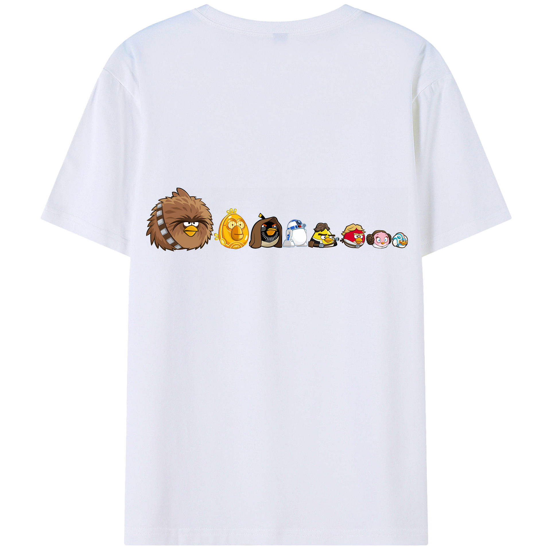 （画像用） Angry Birds アングリーバード 綿100％ メンズ半袖Tシャツ（バックプリント） 通気性