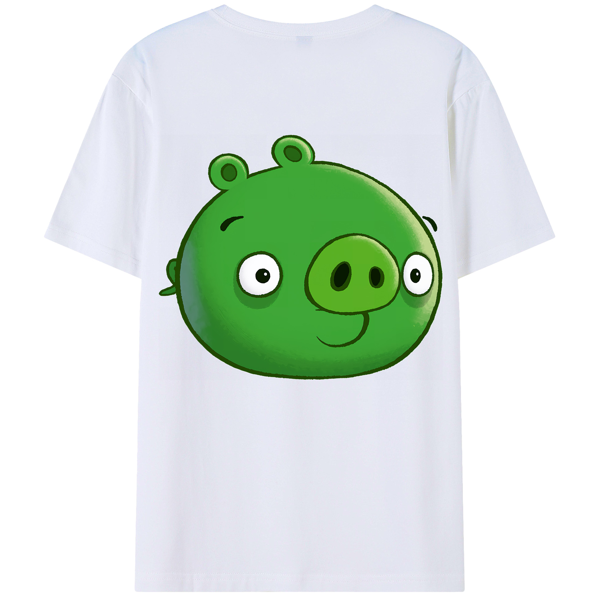 （画像用） Angry Birds アングリーバード 綿100％ メンズ半袖Tシャツ（バックプリント） 通気性