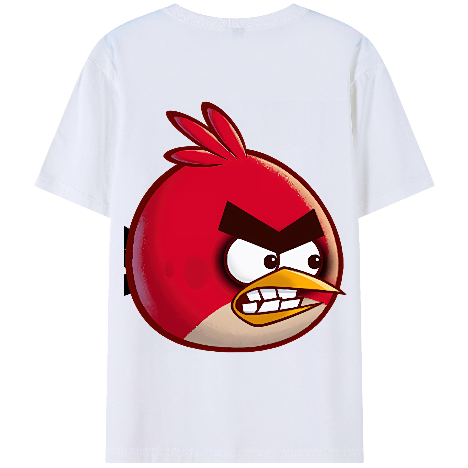（画像用） Angry Birds アングリーバード 綿100％ メンズ半袖Tシャツ（バックプリント） 通気性