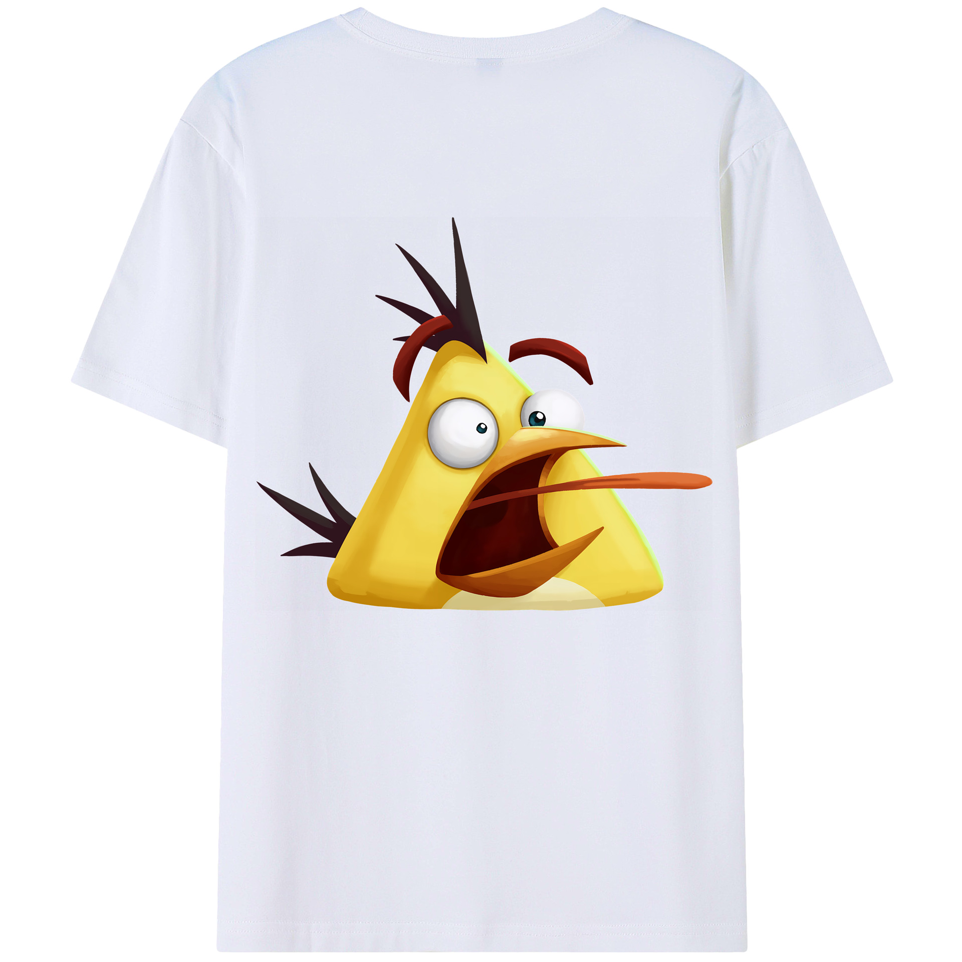 （画像用） Angry Birds アングリーバード 綿100％ メンズ半袖Tシャツ（バックプリント） 通気性