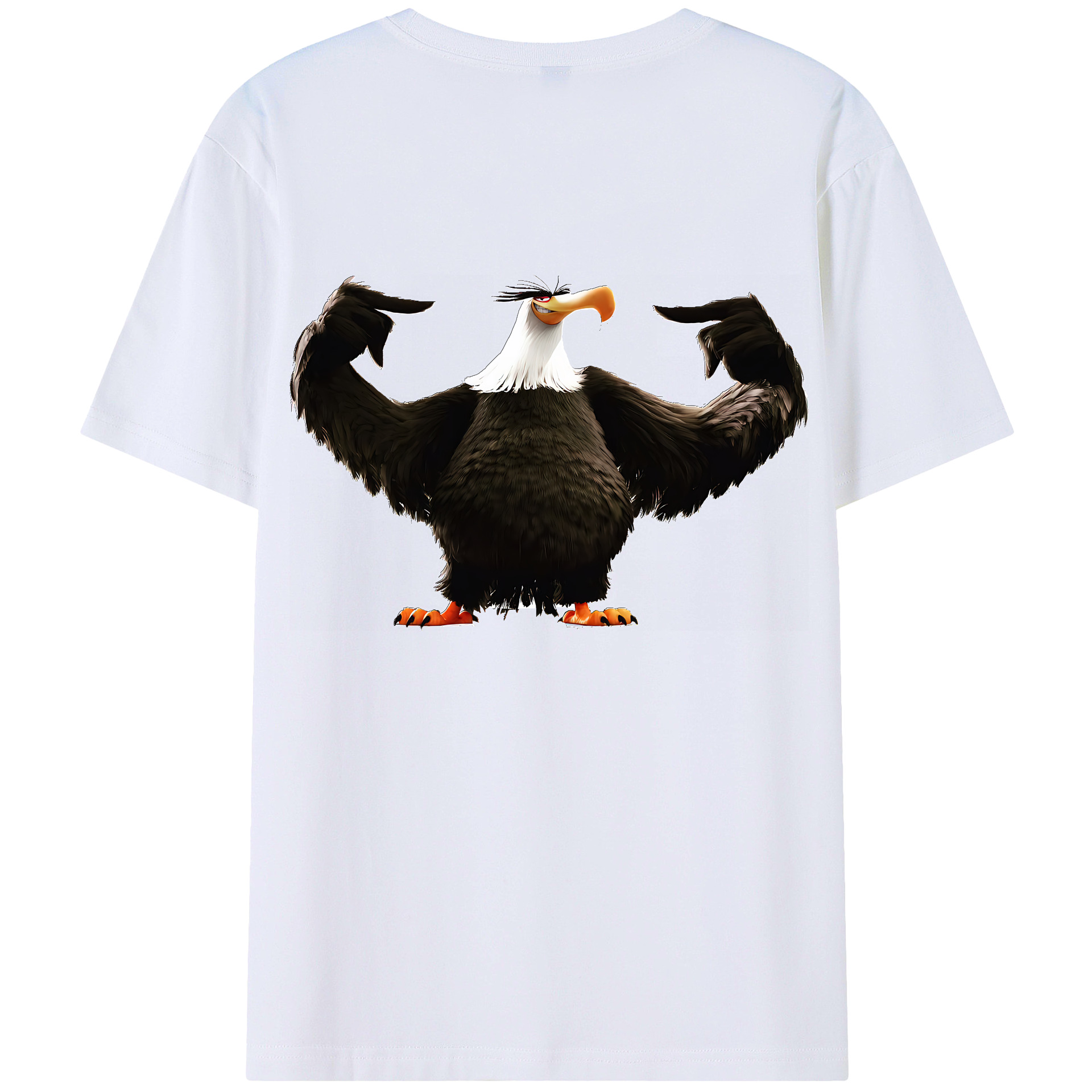 （画像用） Angry Birds アングリーバード 綿100％ メンズ半袖Tシャツ（バックプリント） 通気性