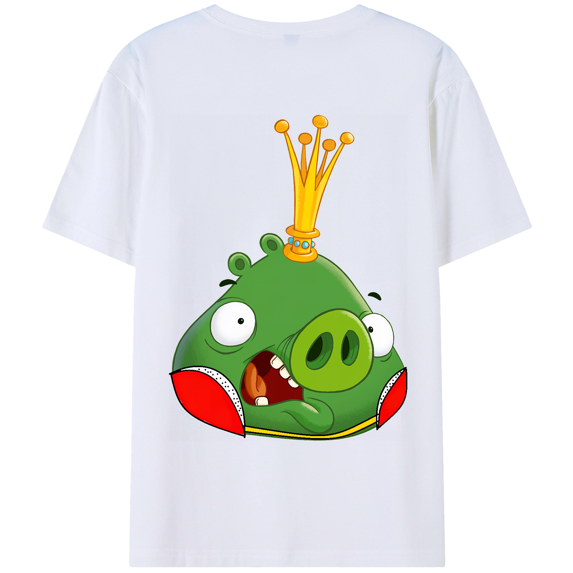 （画像用） Angry Birds アングリーバード 綿100％ メンズ半袖Tシャツ（バックプリント） 通気性