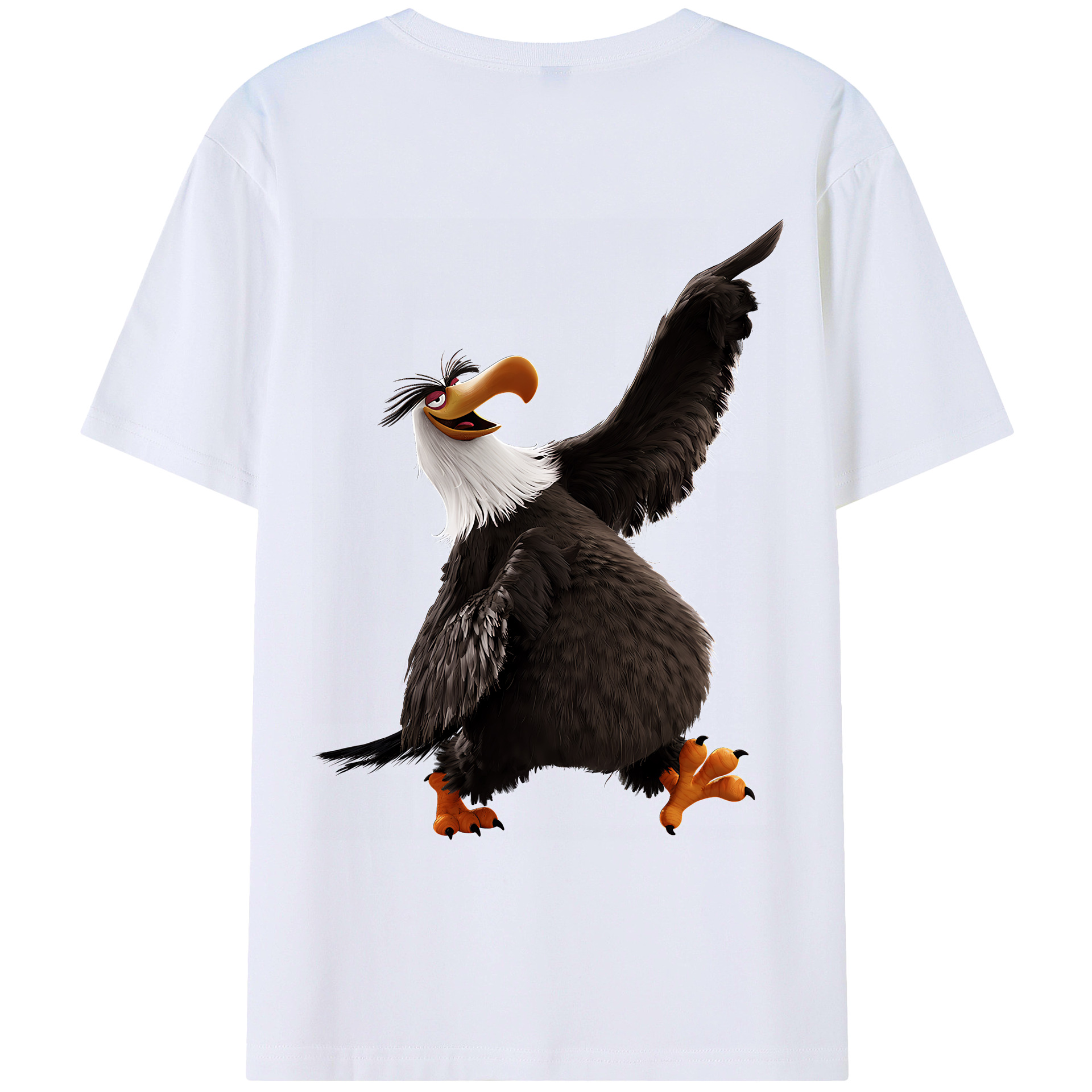 （画像用） Angry Birds アングリーバード 綿100％ メンズ半袖Tシャツ（バックプリント） 通気性