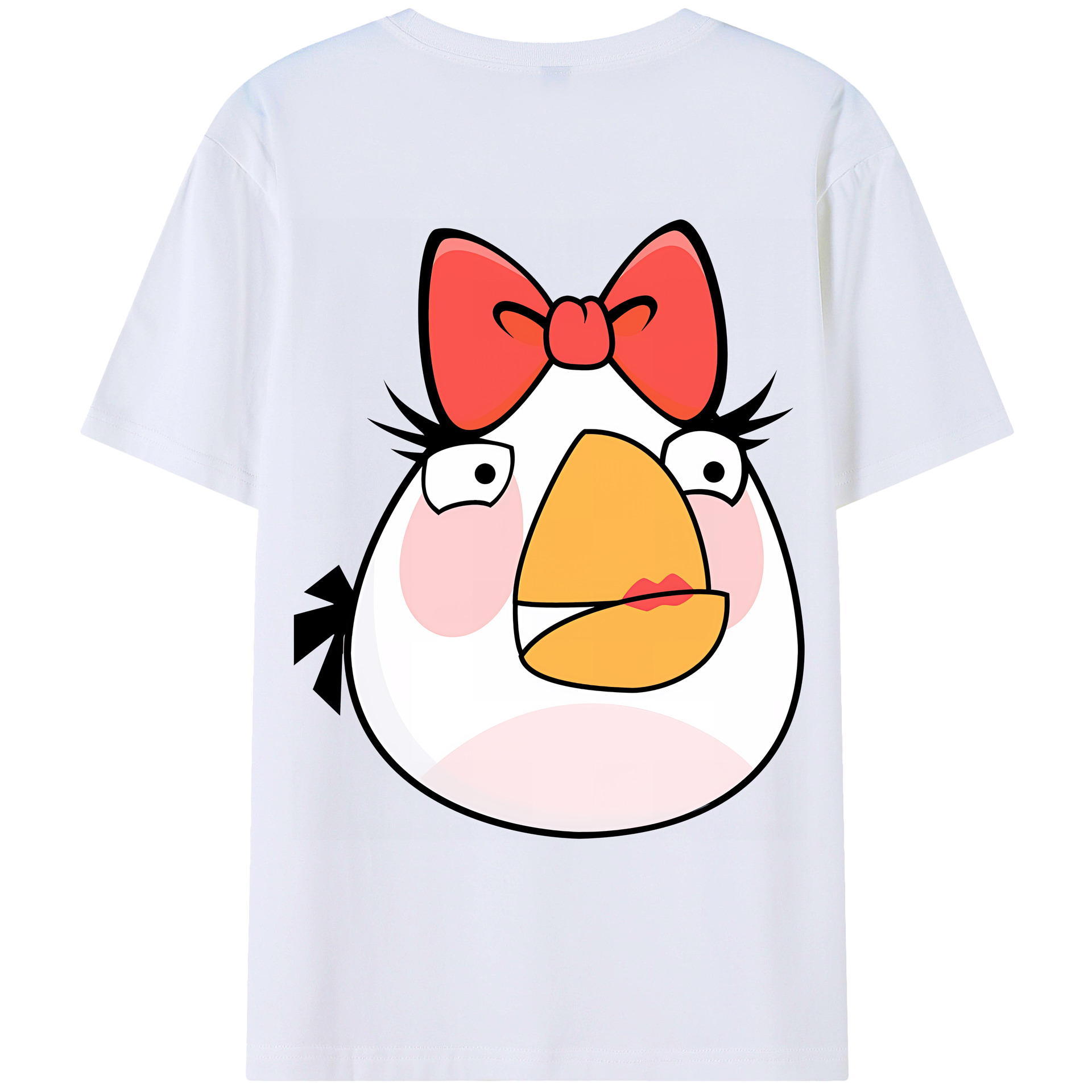 （画像用） Angry Birds アングリーバード 綿100％ メンズ半袖Tシャツ（バックプリント） 通気性
