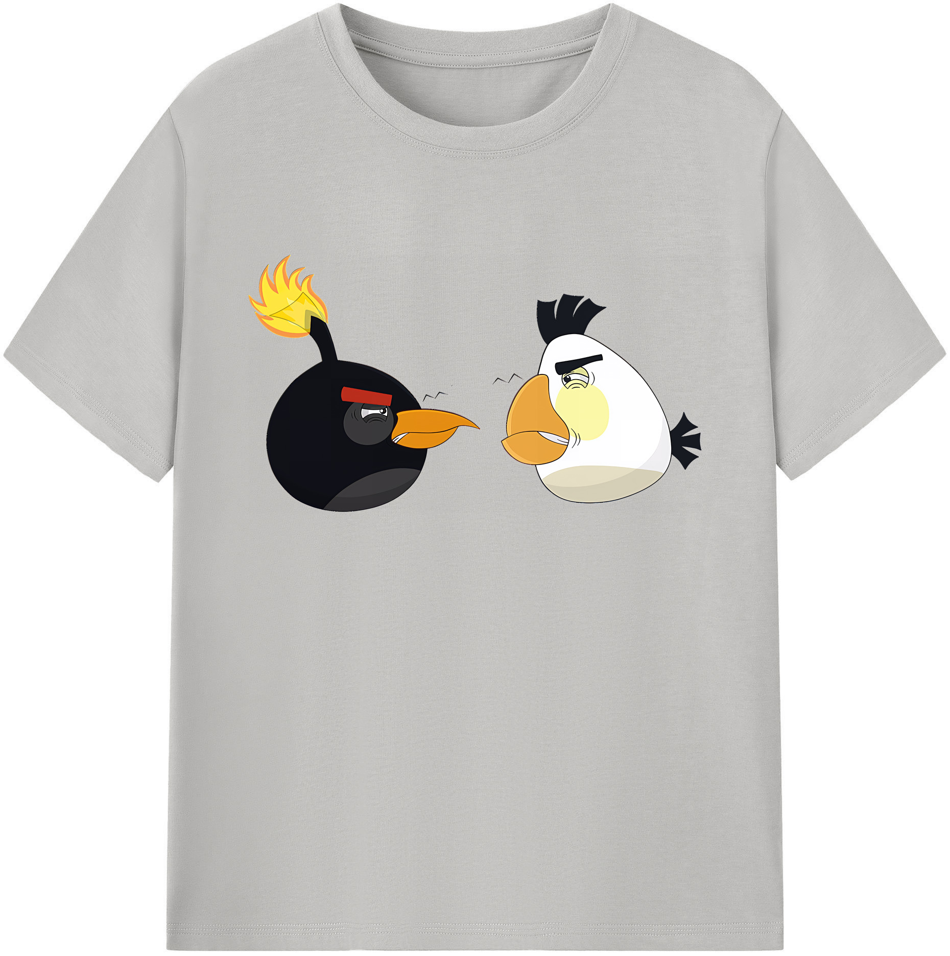（画像用） Angry Birds アングリーバード 綿100％ メンズ半袖Tシャツ｜肌触りやわらか＆通気性