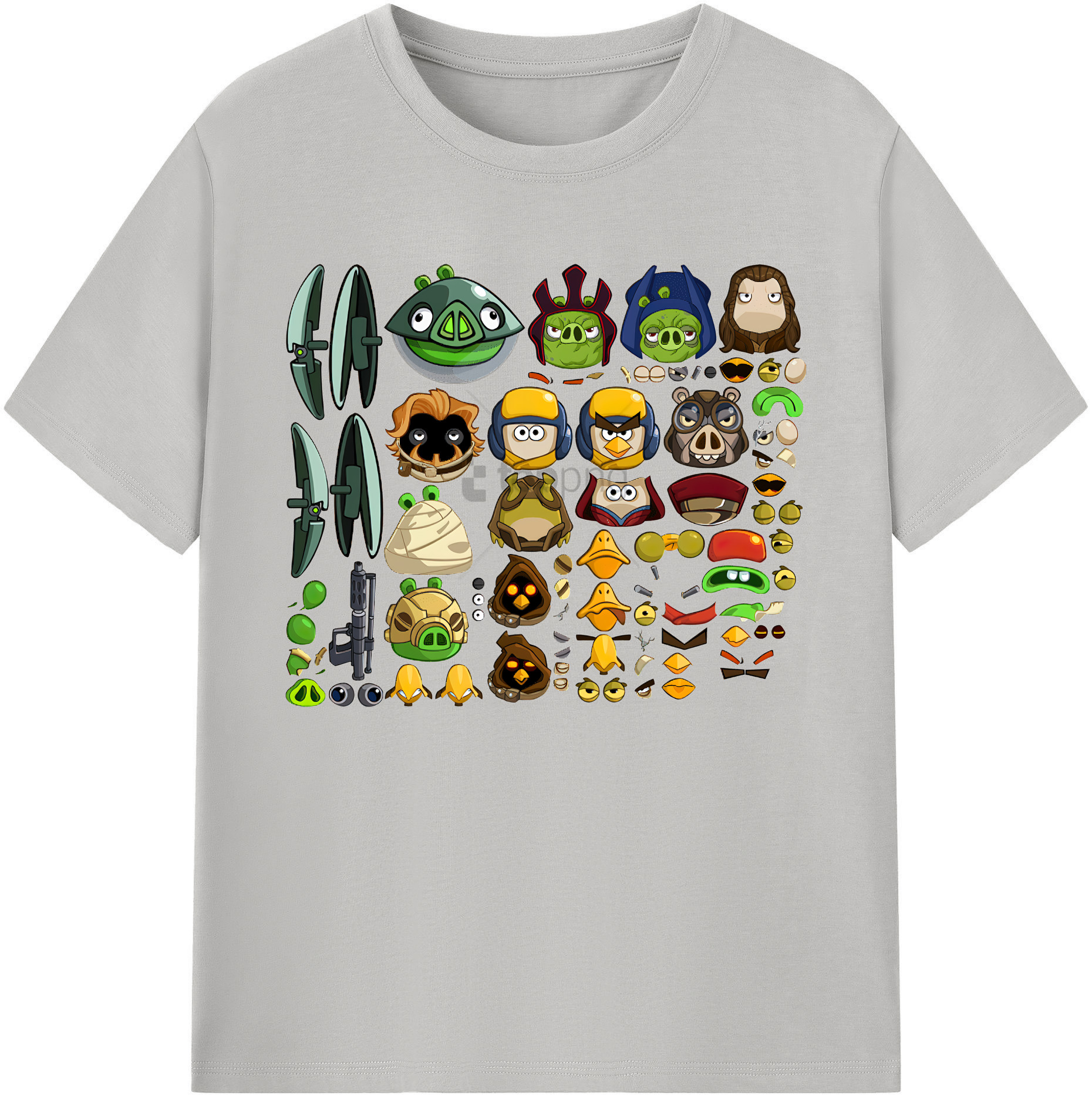 （画像用） Angry Birds アングリーバード 綿100％ メンズ半袖Tシャツ｜肌触りやわらか＆通気性