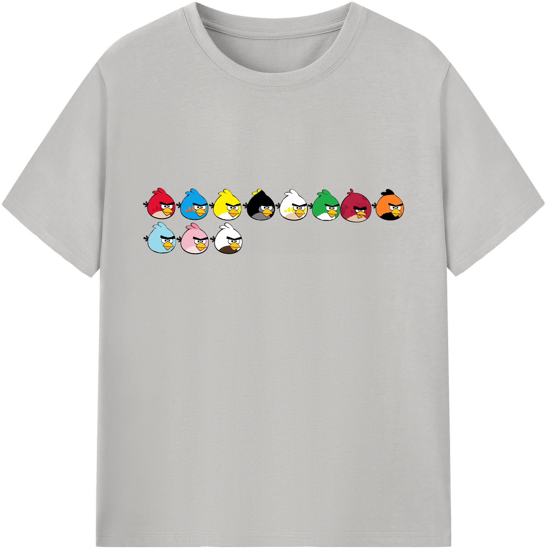 （画像用） Angry Birds アングリーバード 綿100％ メンズ半袖Tシャツ｜肌触りやわらか＆通気性