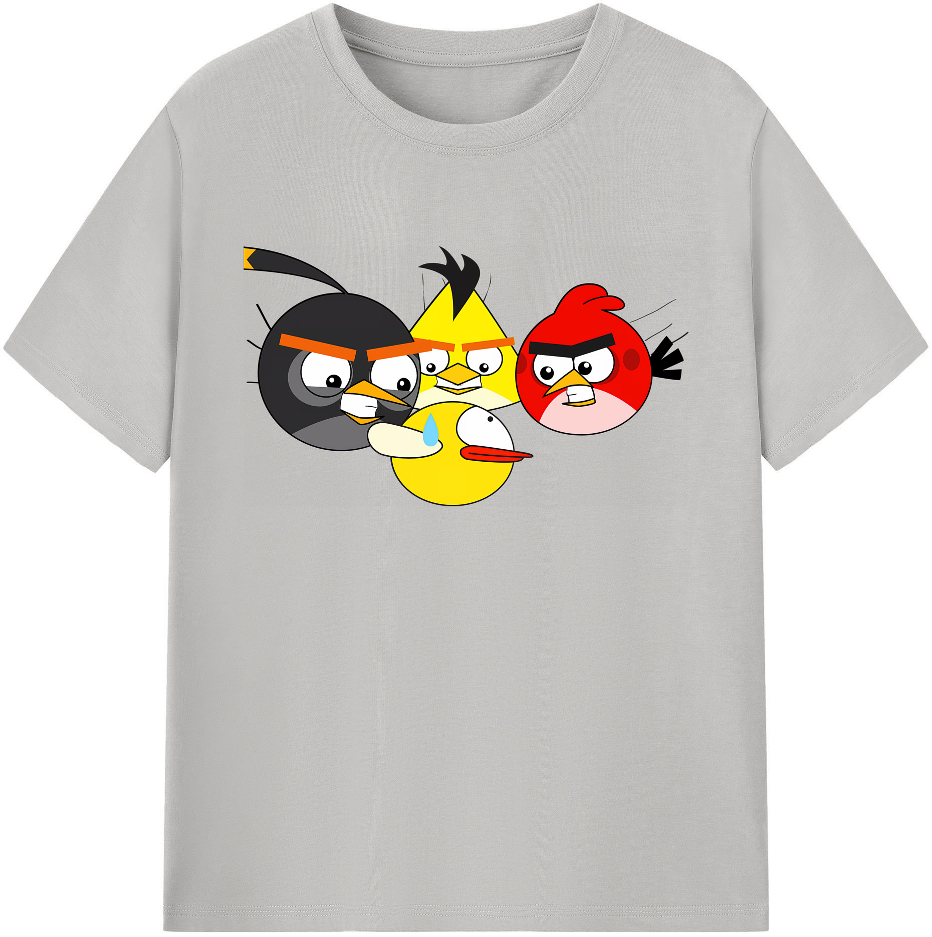 （画像用） Angry Birds アングリーバード 綿100％ メンズ半袖Tシャツ｜肌触りやわらか＆通気性