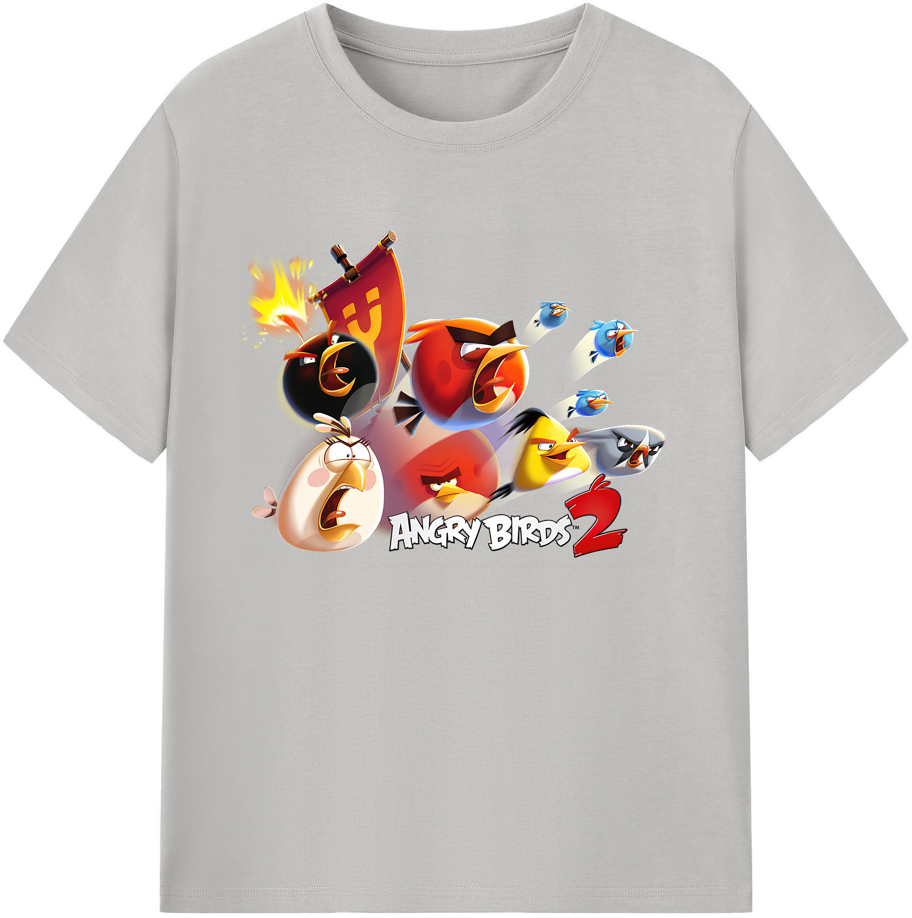 （画像用） Angry Birds アングリーバード 綿100％ メンズ半袖Tシャツ｜肌触りやわらか＆通気性
