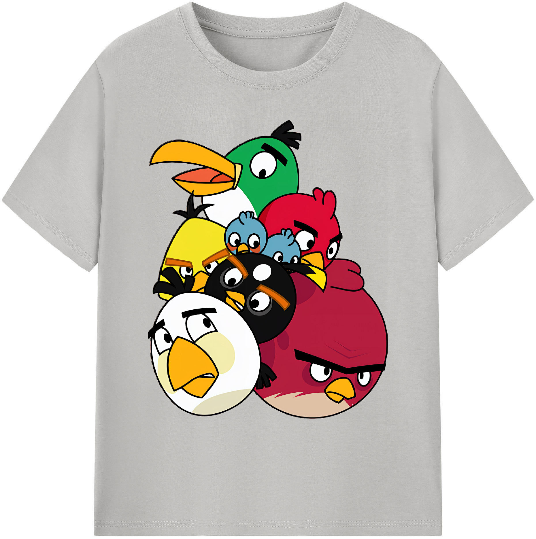 （画像用） Angry Birds アングリーバード 綿100％ メンズ半袖Tシャツ｜肌触りやわらか＆通気性
