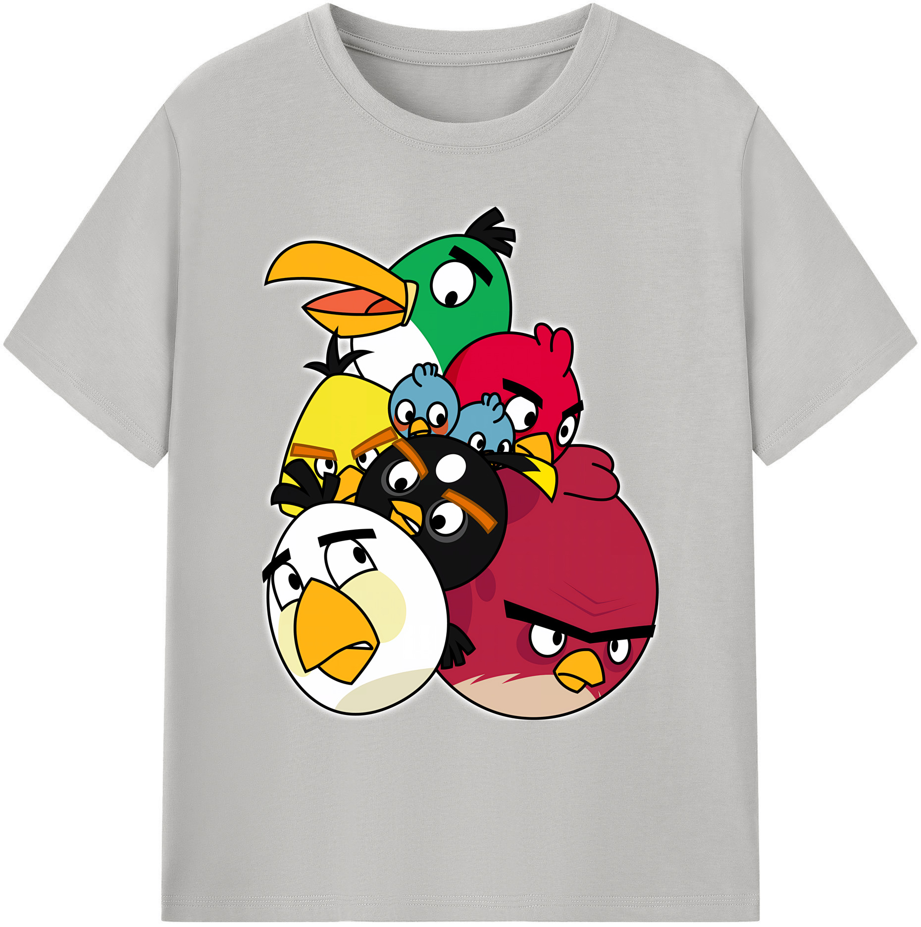 （画像用） Angry Birds アングリーバード 綿100％ メンズ半袖Tシャツ｜肌触りやわらか＆通気性