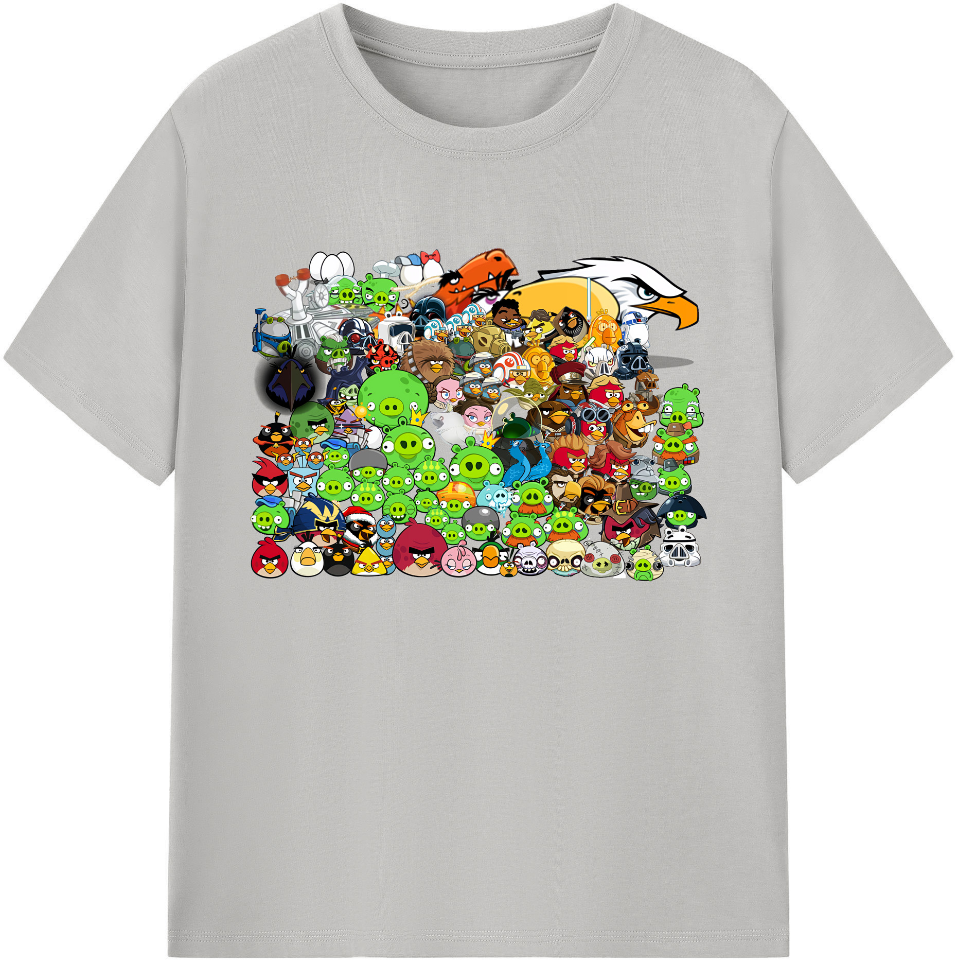 （画像用） Angry Birds アングリーバード 綿100％ メンズ半袖Tシャツ｜肌触りやわらか＆通気性