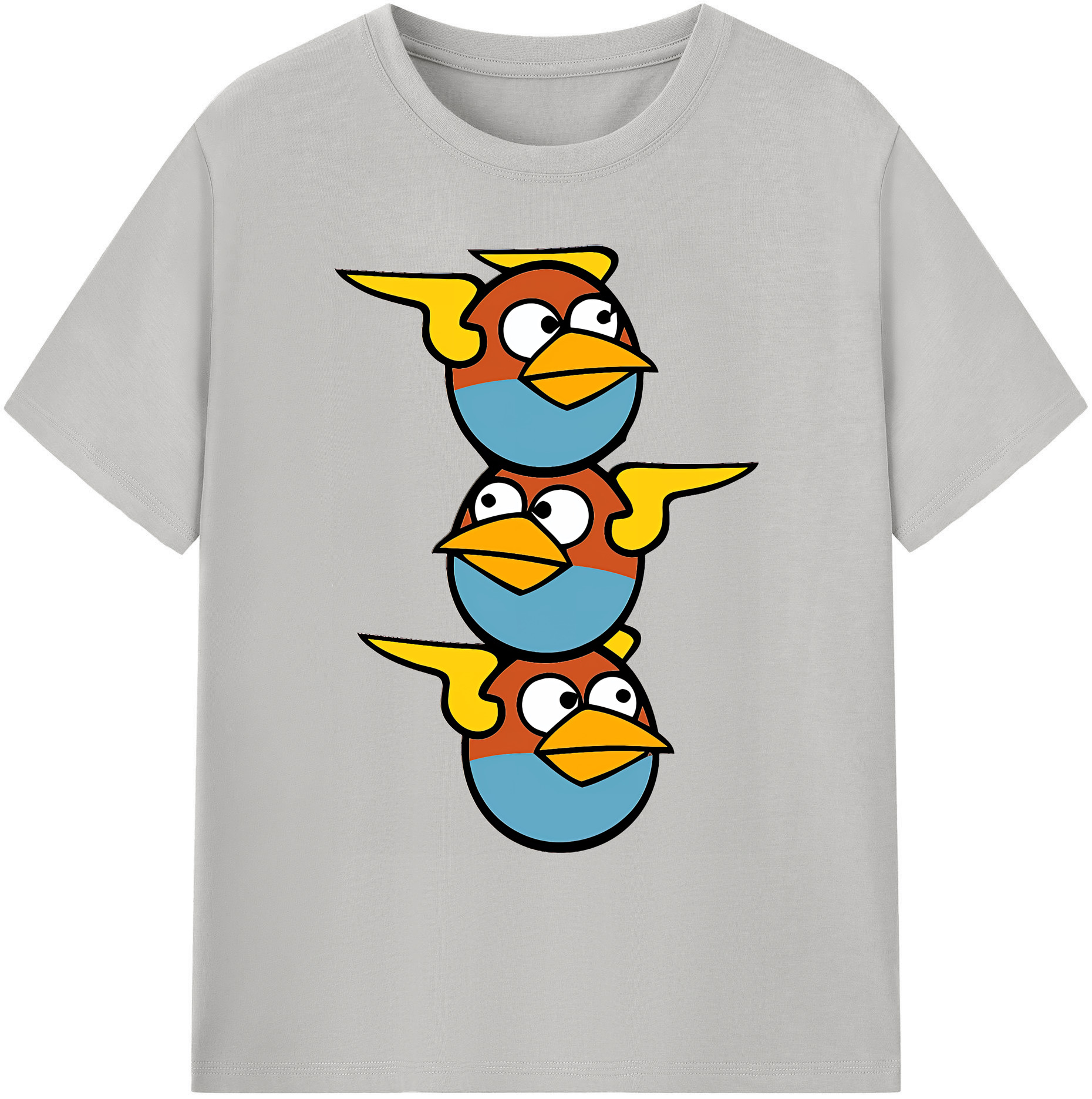 （画像用） Angry Birds アングリーバード 綿100％ メンズ半袖Tシャツ｜肌触りやわらか＆通気性
