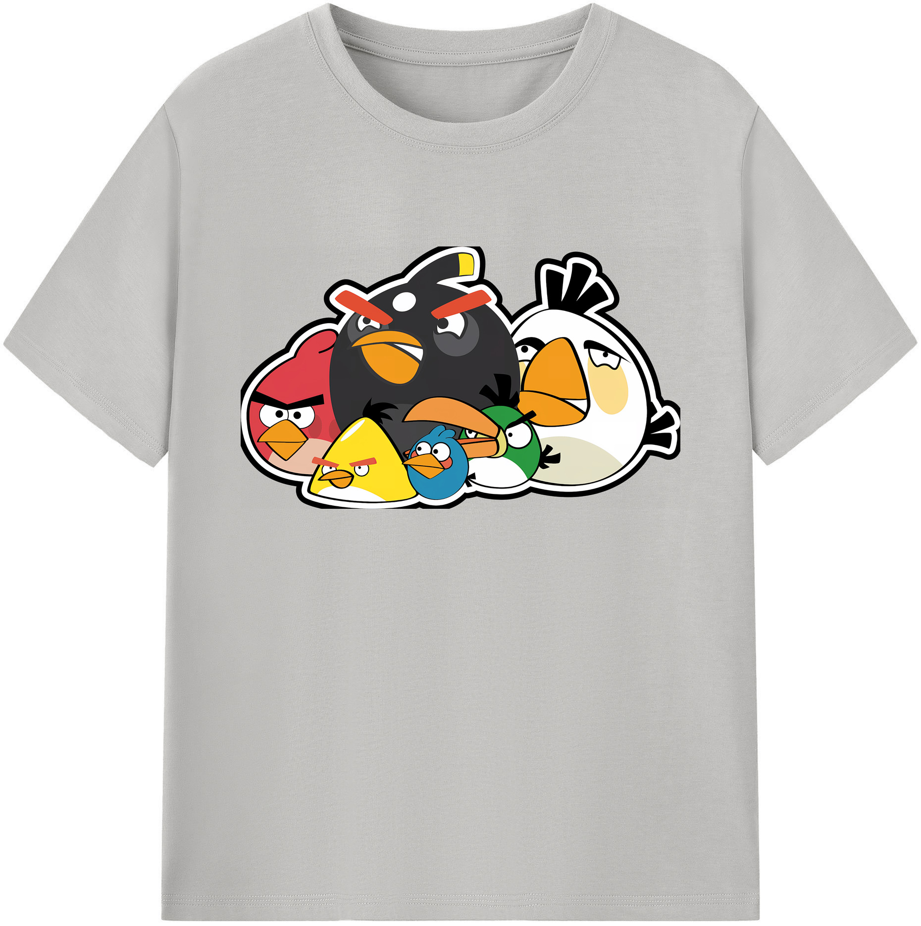 （画像用） Angry Birds アングリーバード 綿100％ メンズ半袖Tシャツ｜肌触りやわらか＆通気性