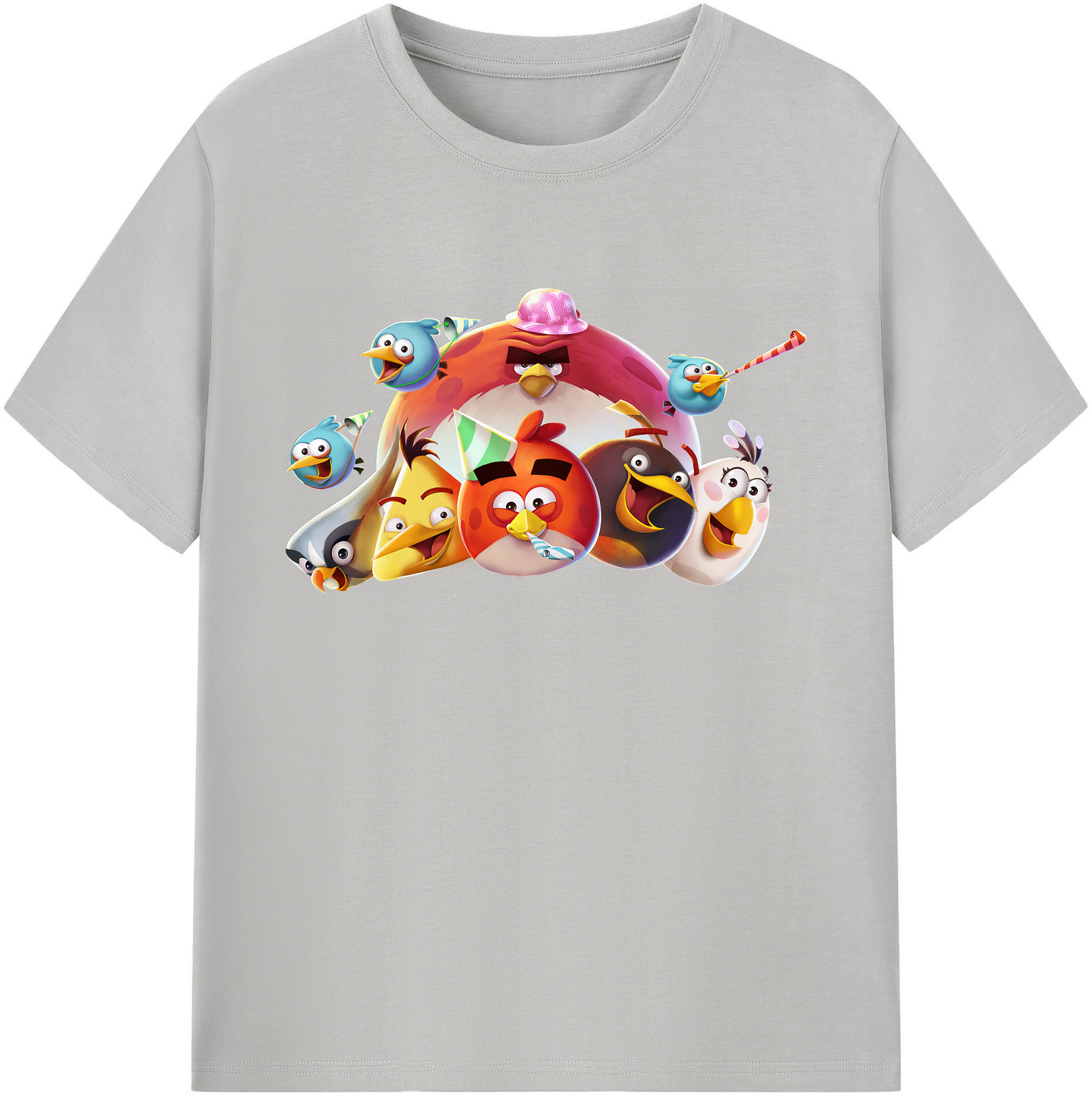 （画像用） Angry Birds アングリーバード 綿100％ メンズ半袖Tシャツ｜肌触りやわらか＆通気性