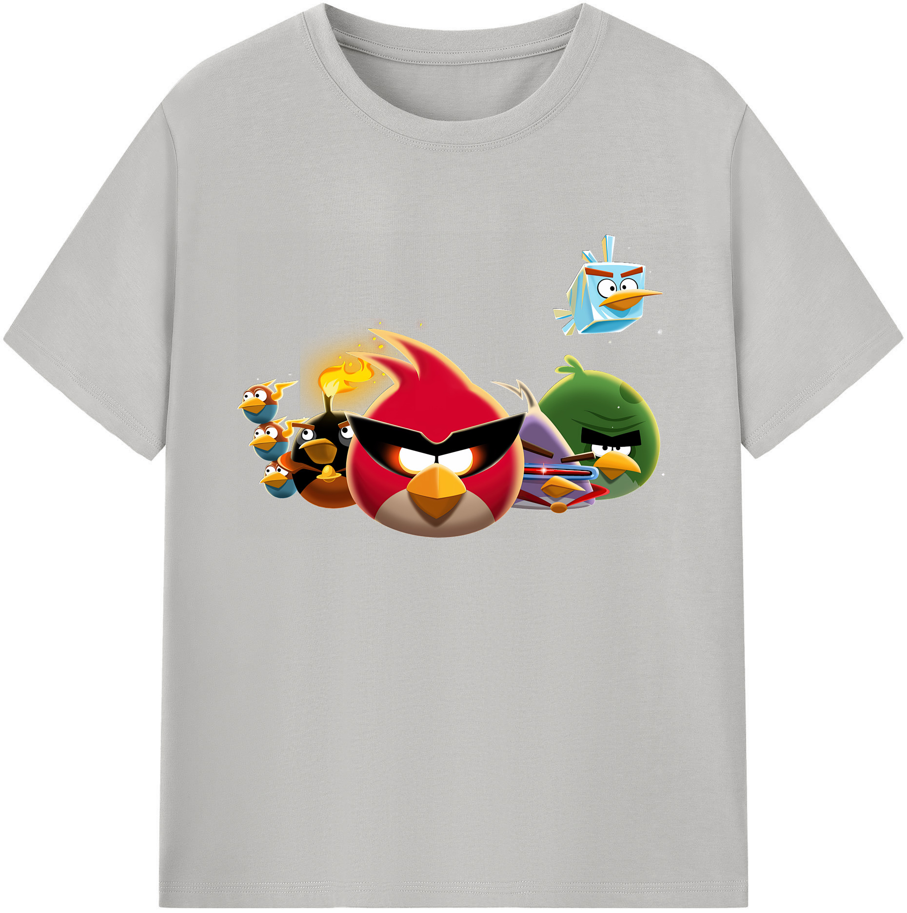 （画像用） Angry Birds アングリーバード 綿100％ メンズ半袖Tシャツ｜肌触りやわらか＆通気性