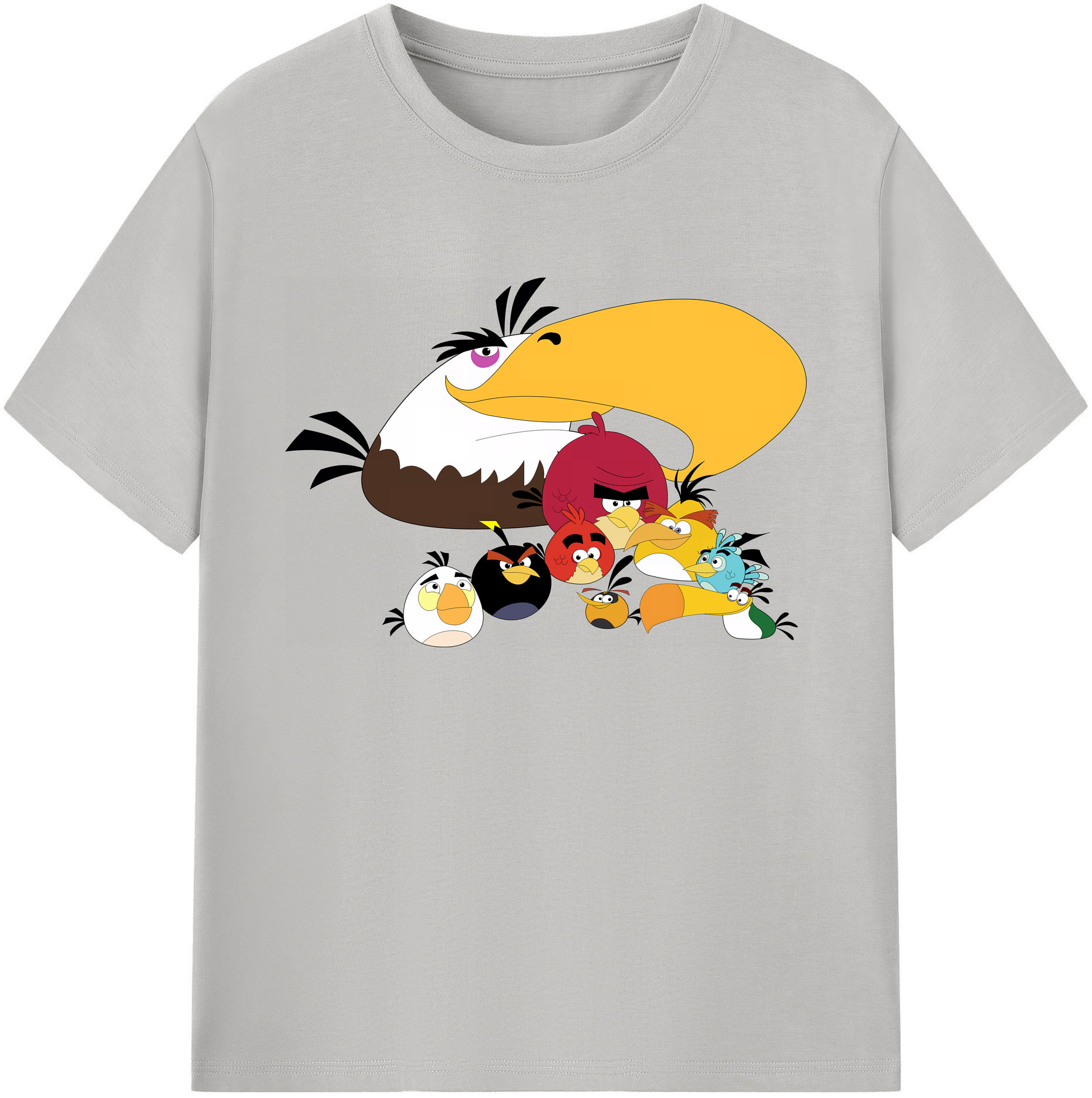 （画像用） Angry Birds アングリーバード 綿100％ メンズ半袖Tシャツ｜肌触りやわらか＆通気性