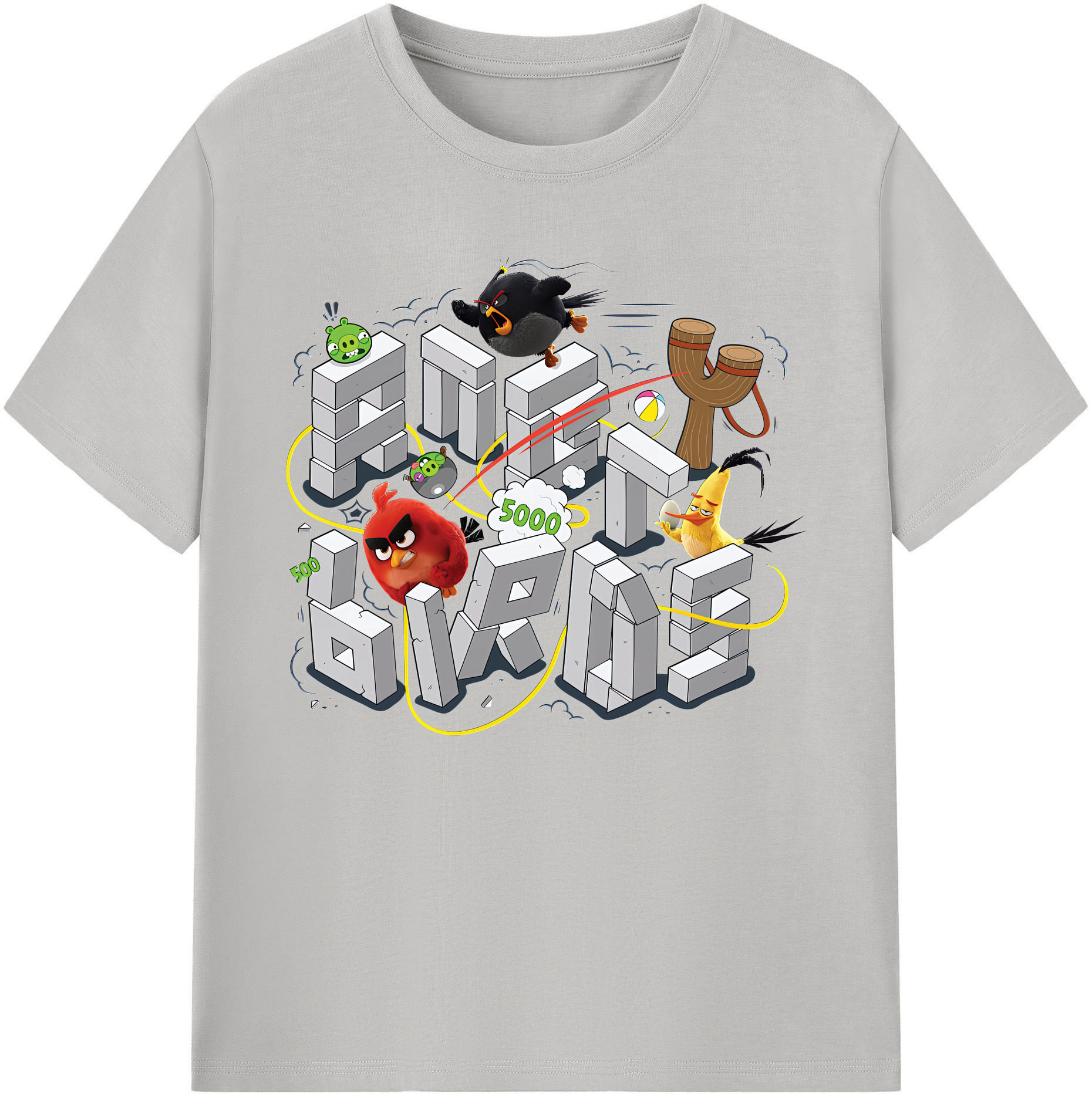 （画像用） Angry Birds アングリーバード 綿100％ メンズ半袖Tシャツ｜肌触りやわらか＆通気性