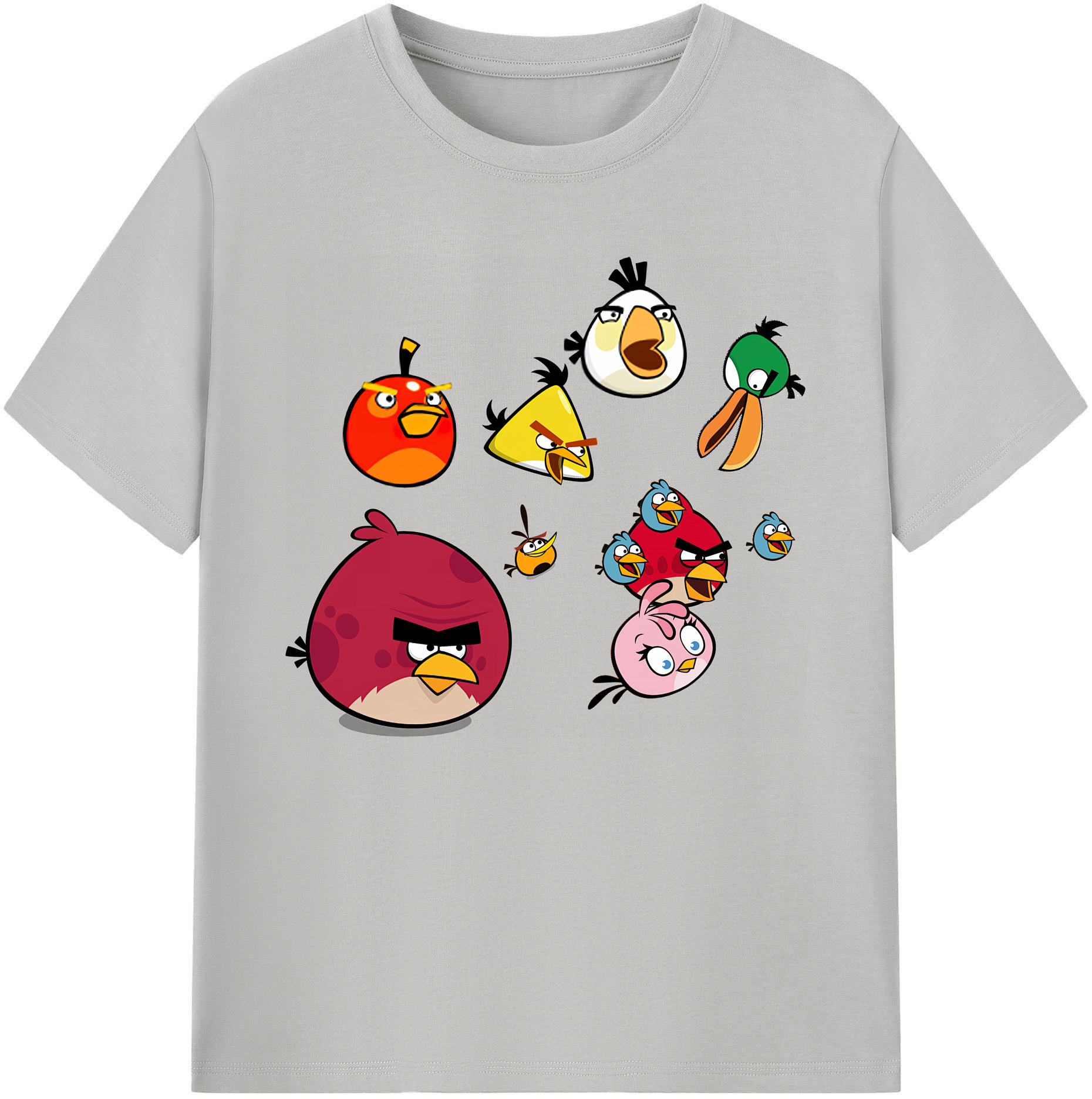（画像用） Angry Birds アングリーバード 綿100％ メンズ半袖Tシャツ｜肌触りやわらか＆通気性